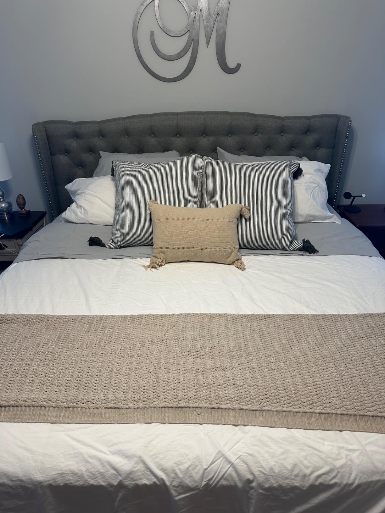 Bare Home 100% Organic Cotton Percale Duvet Cover Set (Queen, Light Grey) customer photo 2