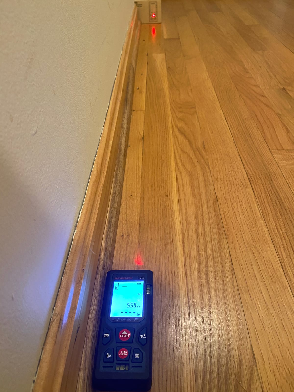 165ft/50m Laser Measure Ft/in/M Switching LM50 Laser Measurement Tool Devices with 2 Bubble Levels Distance Meter,Large Backlit LCD customer photo 1