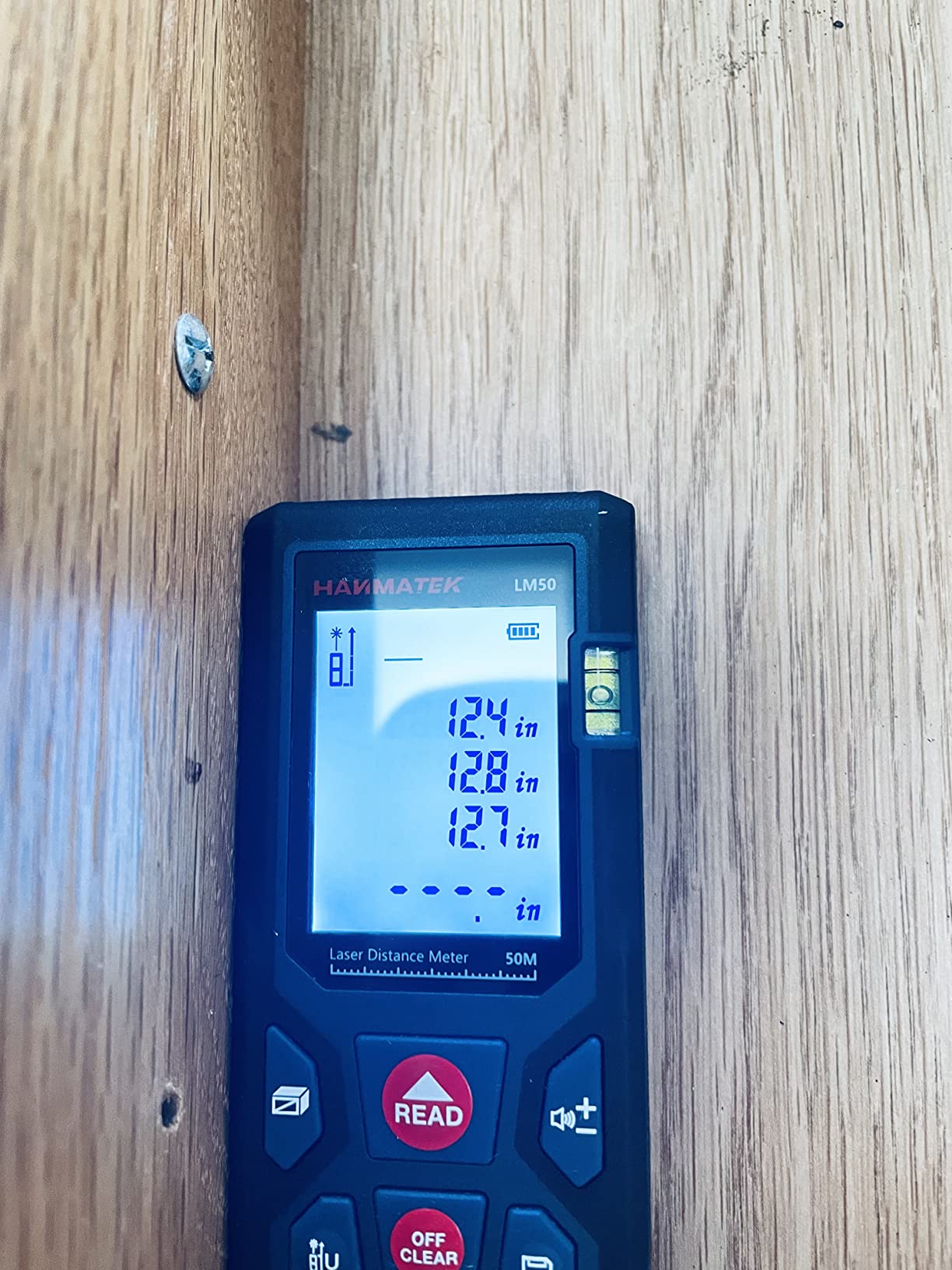 165ft/50m Laser Measure Ft/in/M Switching LM50 Laser Measurement Tool Devices with 2 Bubble Levels Distance Meter,Large Backlit LCD customer photo 2