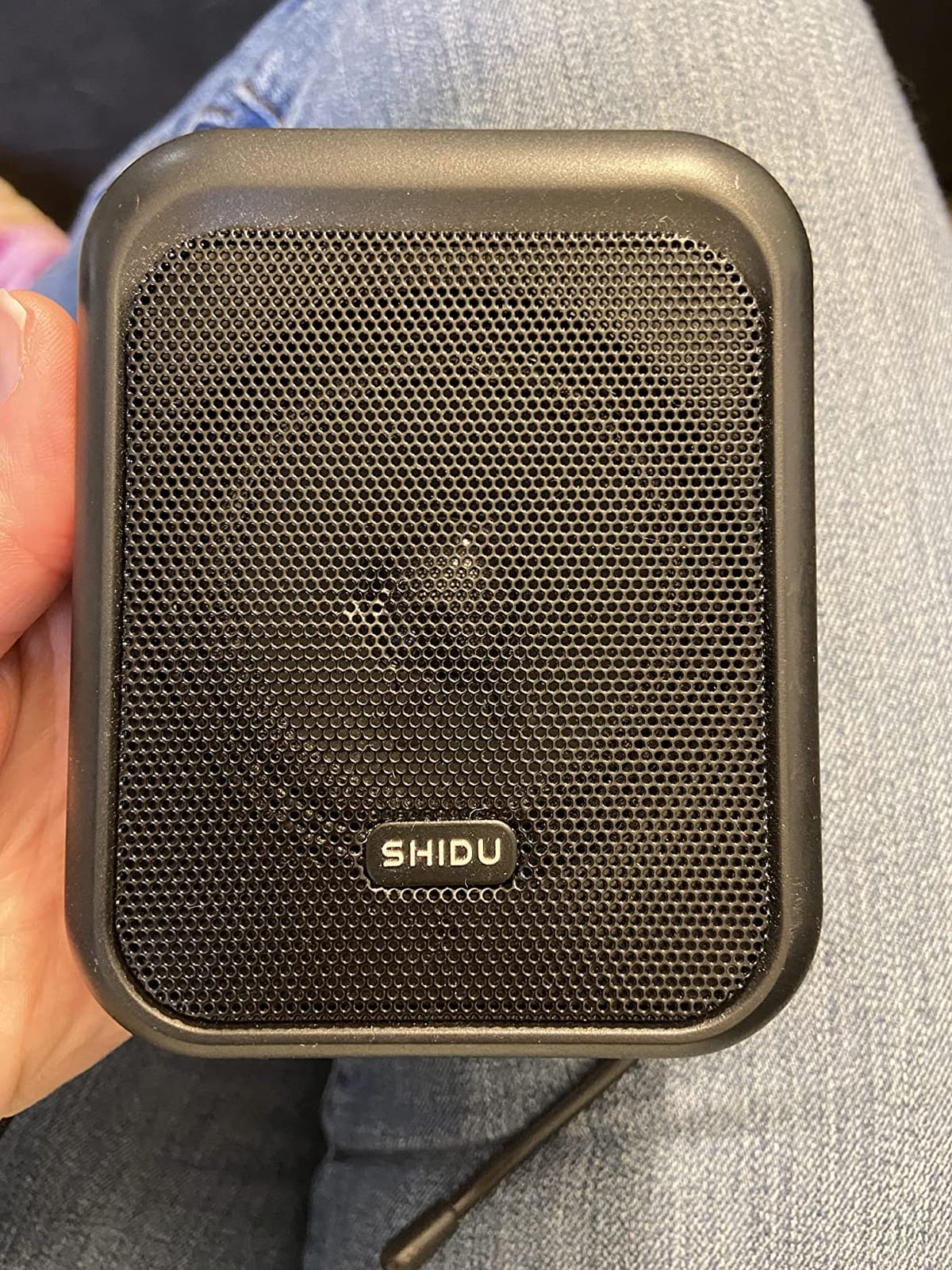 SHIDU Mini Voice Amplifier Portable Rechargeable Bluetooth Speaker with Wired Microphone Headset 10W 1800mAh PA system Supports MP3 Format Audio for Teacher, Taxi Driver, Coaches, Training, Tour Guide customer photo 2
