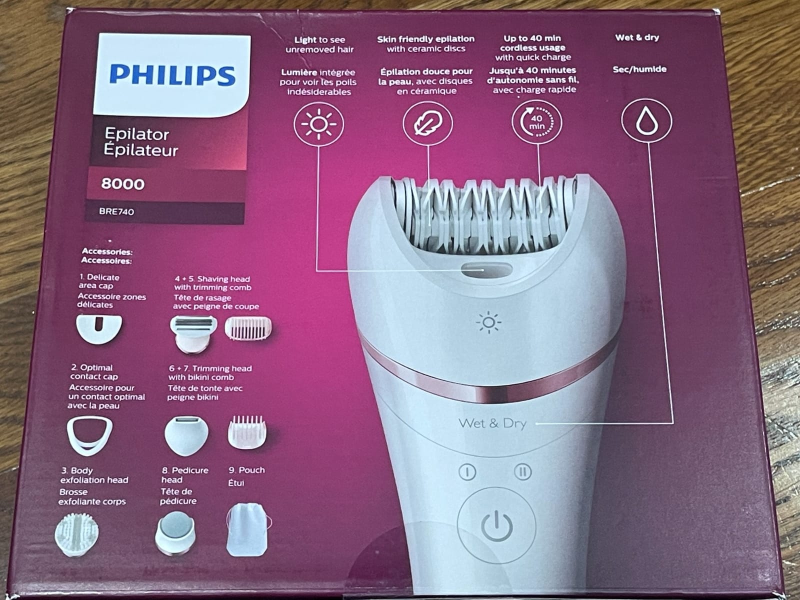 Philips Epilator Series 8000 5 in 1 Shaver for Women, Trimmer, Pedicure and Body Exfoliator with 9 Accessories, BRE740/14 customer photo 1