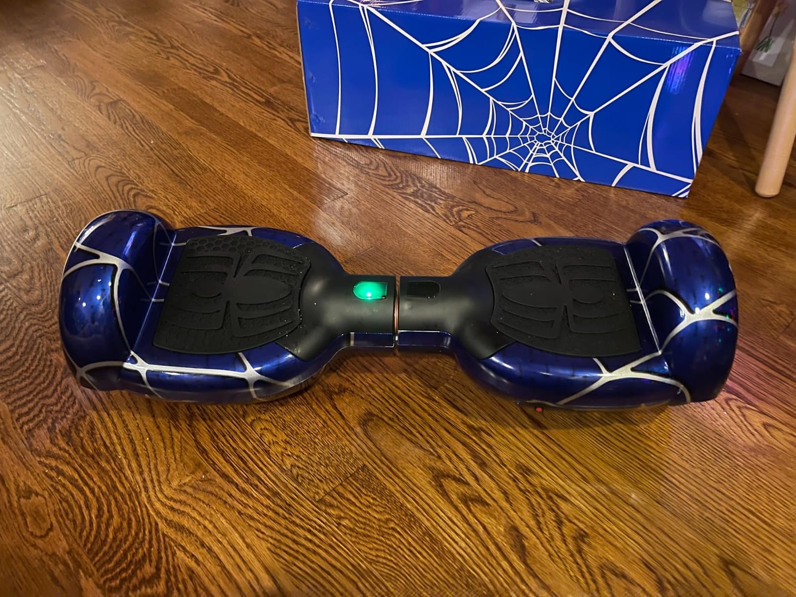 Spider-Pattern Hoverboard for Kids Ages 6-12, with Bluetooth Speaker and LED Lights 6.5