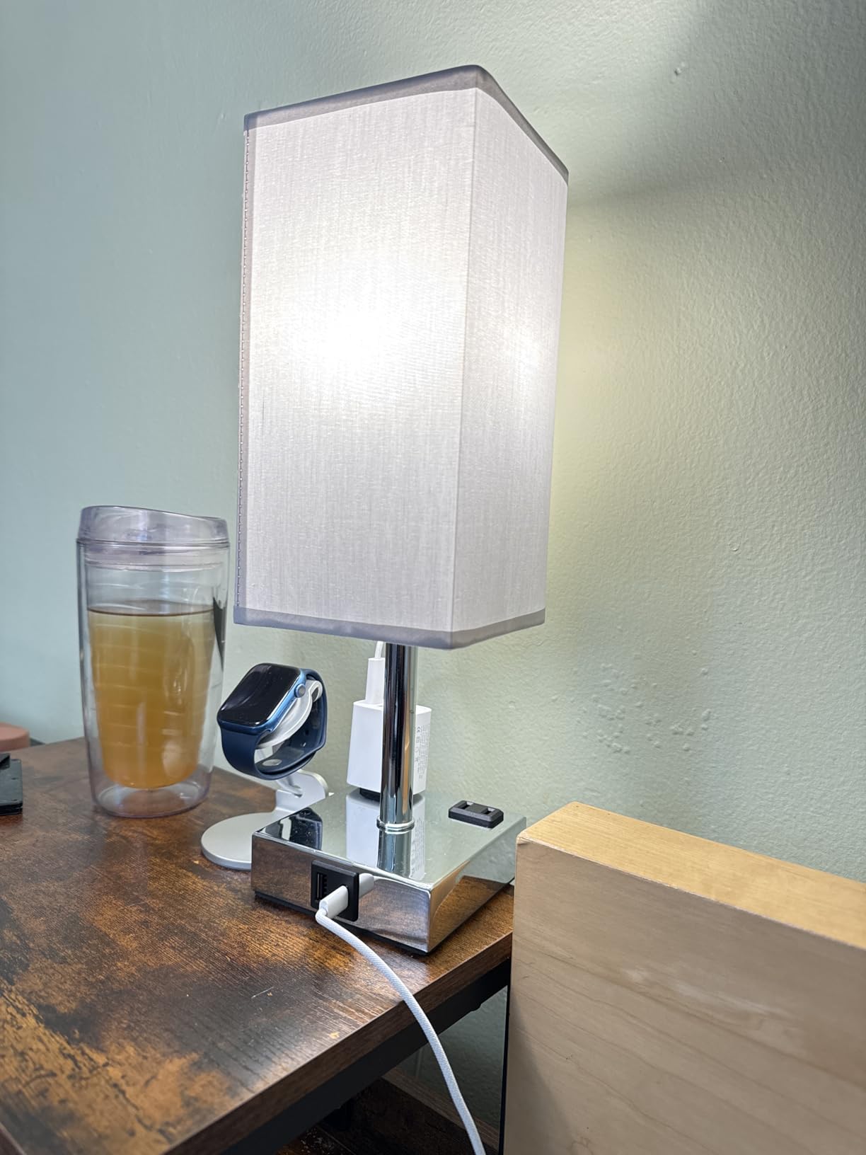 Touch Bedside Table Lamp for Bedroom - Dimmable, USB C+A, 2 AC Outlets customer photo 2