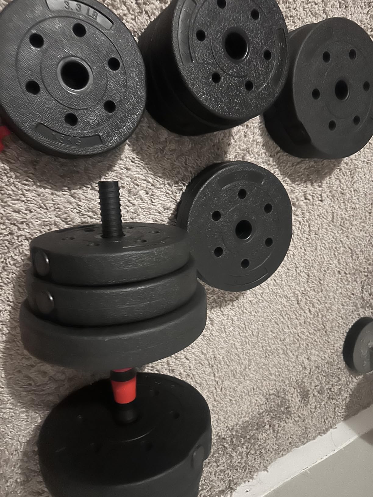 Adjustable-Dumbbells-Sets,Free Weights-Dumbbells Set of 2 Convertible To Barbell A Pair of Lightweight for Home Gym,Women and Men Equipment customer photo 2