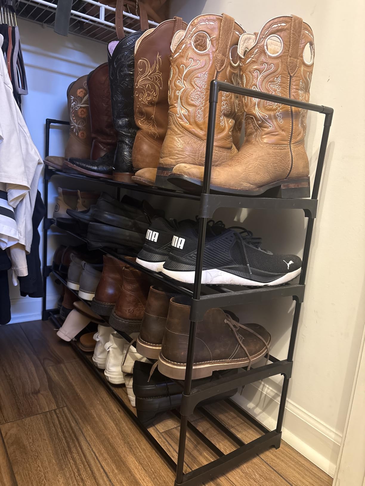 SONGMICS Shoe Rack, 3-Tier Shoe Organizer, Metal Storage Shelf customer photo 2