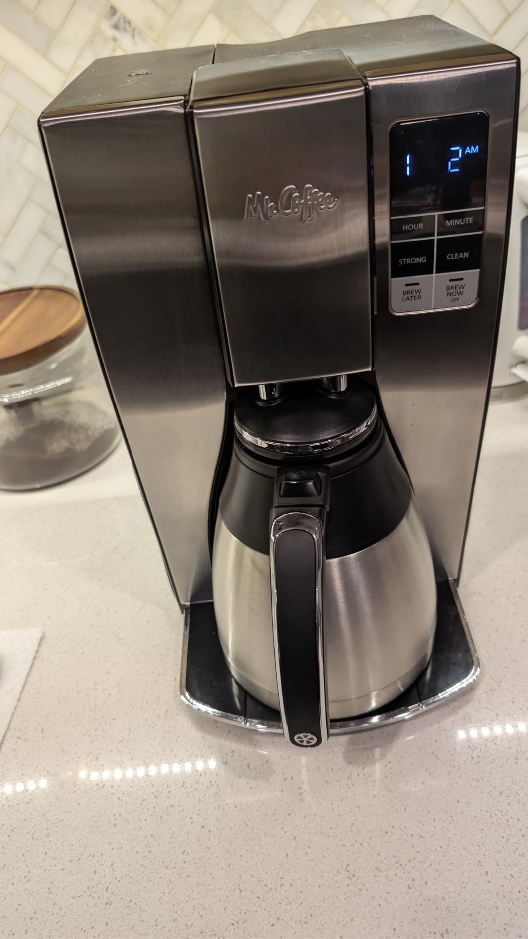 Mr. Coffee 10-Cup Programmable Coffee Maker, Insulated Thermal Carafe, Brew Strength Selection, Brew Now or Later, Stainless Steel customer photo 2