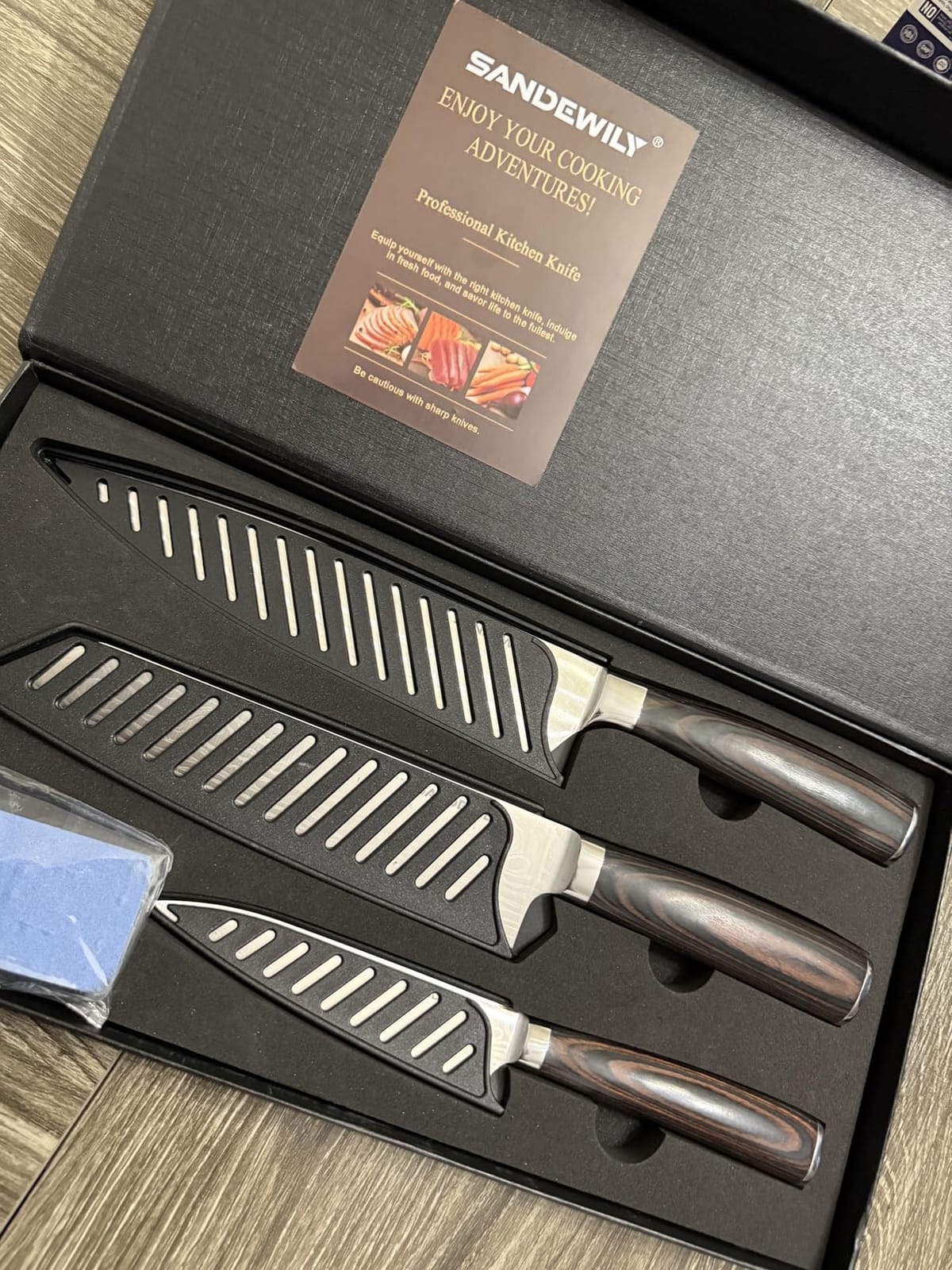 Japanese Knife Set, 3 Piece Kitchen Knives with Sheaths customer photo 2