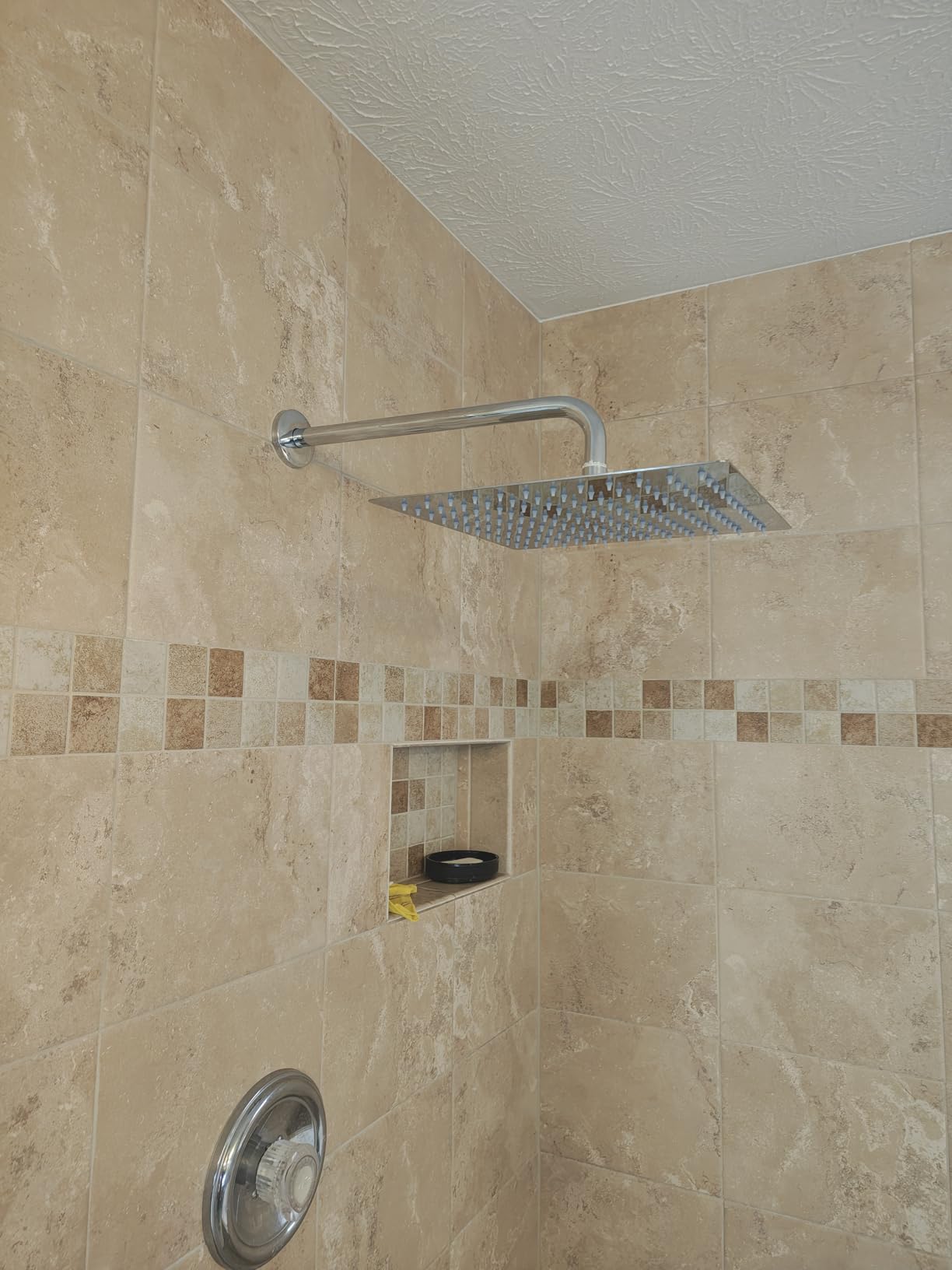 Voolan Rain Shower Head - High Flow Large Rainfall Shower Heads Made of Stainless Steel - Waterfall Bathroom Square Showerhead - Ceiling or Wall Mount (12