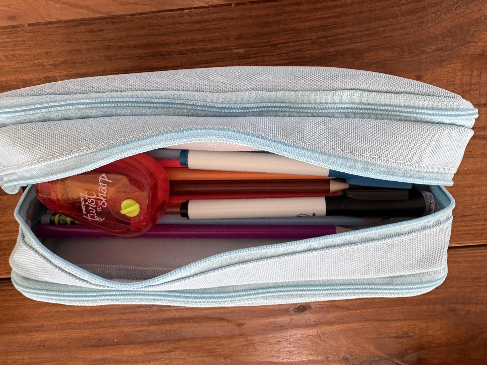 CICIMELON Large Capacity Pencil Case 3 Compartment Pouch Pen Bag for School Teen Girl Boy Men Women (Pink) customer photo 2
