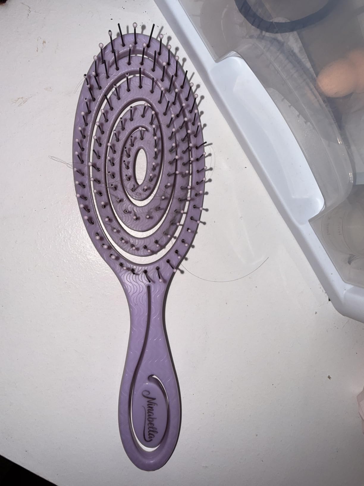 Ninabella Detangler Brush - No Tangle Hair Brush for Women, Fine, Thick and Long Hair - Hairbrush for Wet and Dry Hair, Gentle on the Scalp - Green customer photo 1