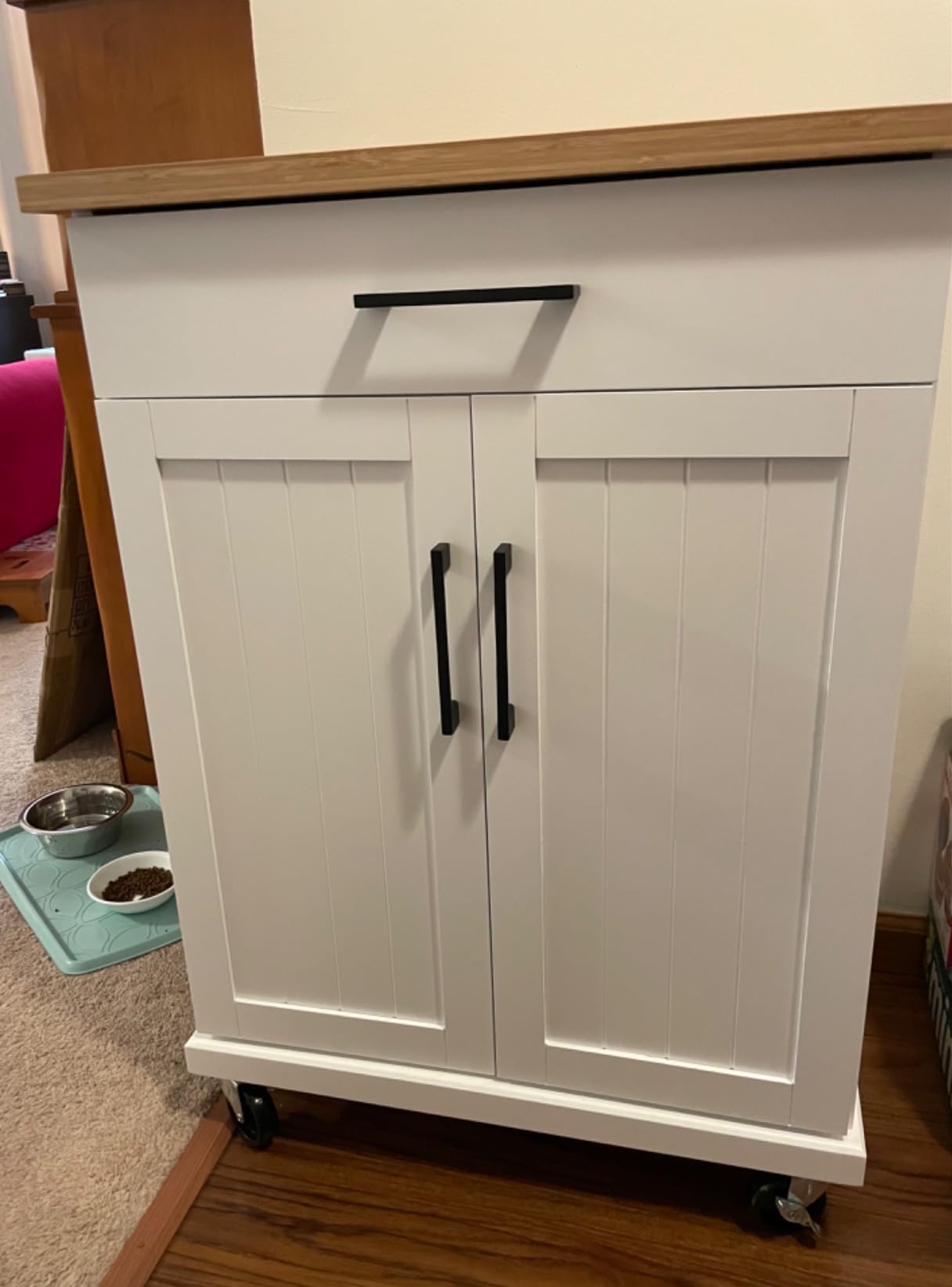 Yaheetech 32 Inches Kitchen Island Cart with Storage Cabinet, Drawer, White customer photo 1