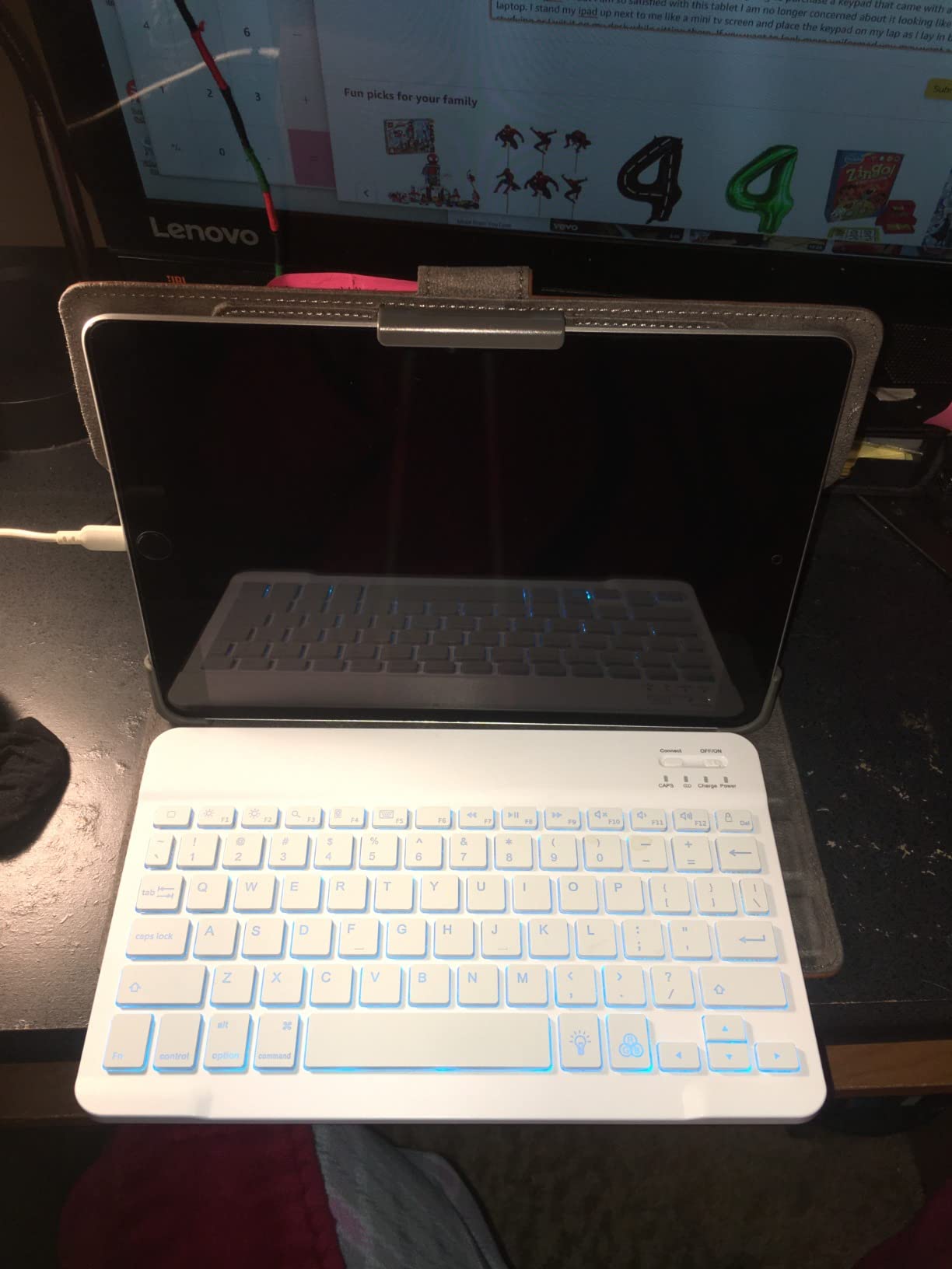 OMOTON 7 Color Backlit & Rechargeable Bluetooth Keyboard for iPad & iPhone customer photo 1