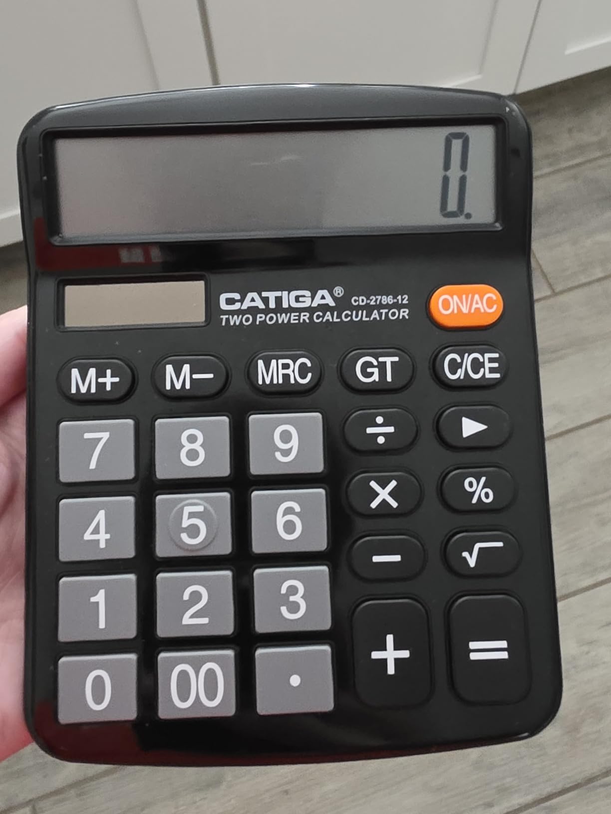 CATIGA 12 Digit Desk Calculator, Desktop Calculators with Large LCD Display & Big Buttons, Basic Simple 4 Function Solar Calculator, Dual Power Solar & Battery for School, Office & Home (CD-2786) customer photo 1