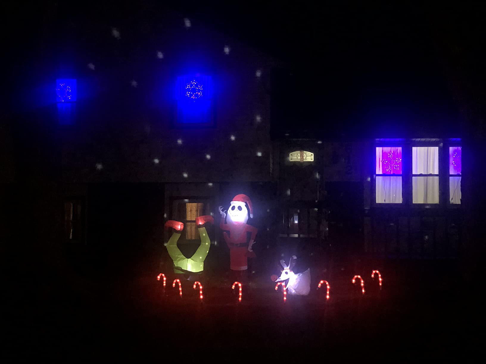 PEIDUO Christmas Projector Lights Outdoor, Multicolor Rotating Snowfall Projector, Moving Points Christmas Projection Lights Outdoor Yard Decorations for House Garden Holiday Decor customer photo 1