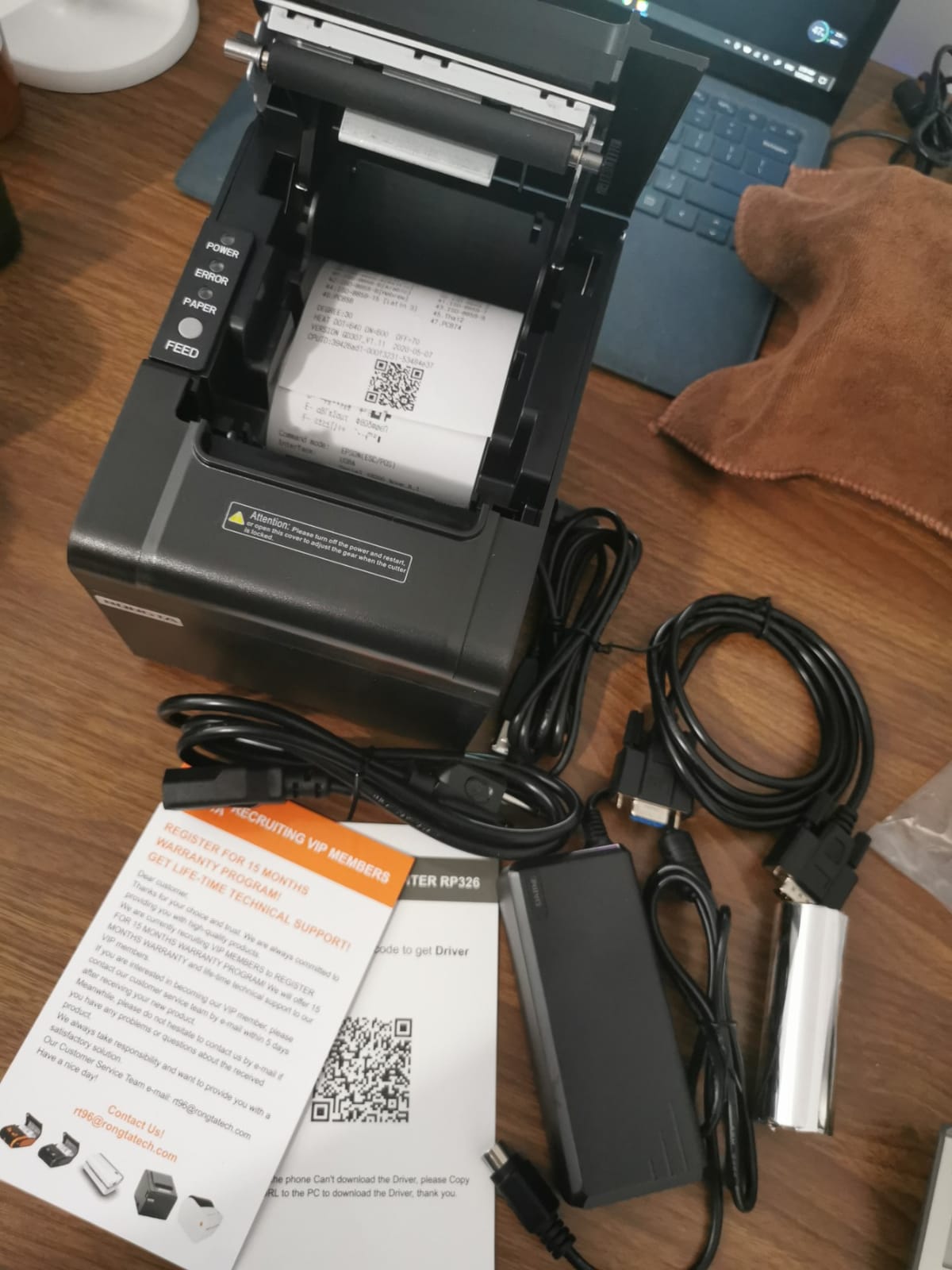 Rongta POS Printer, 80mm USB Thermal Receipt Printer, Restaurant Kitchen Printer with Auto Cutter Support Cash Drawer,USB Serial Ethernet Interface for Windows/Mac/Linux,Do Not Square (RP326) customer photo 2
