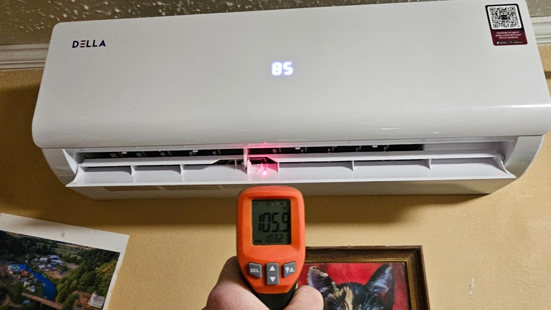 DELLA Vario Series 12000 BTU Mini Split Air Conditioner Work with Alexa with 1 Ton Pre-Charged Heat Pump Ductless Inverter System, 23 SEER2, Cools Up to 550 Sq. Ft,16.4ft Installation Kit Included customer photo 1
