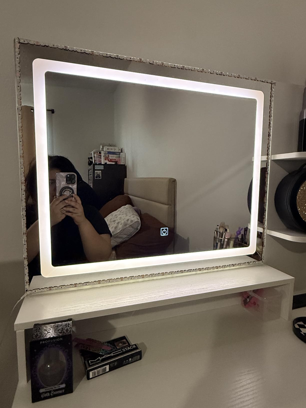 ZOKON 13ft/4M Led Vanity Mirror Lights Kit Bendable NO Need to Cut Vanity Make-up Mirror Cloakroom Adjustable Flexible Strip Light Table Set with Dimmer and Power Supply customer photo 2