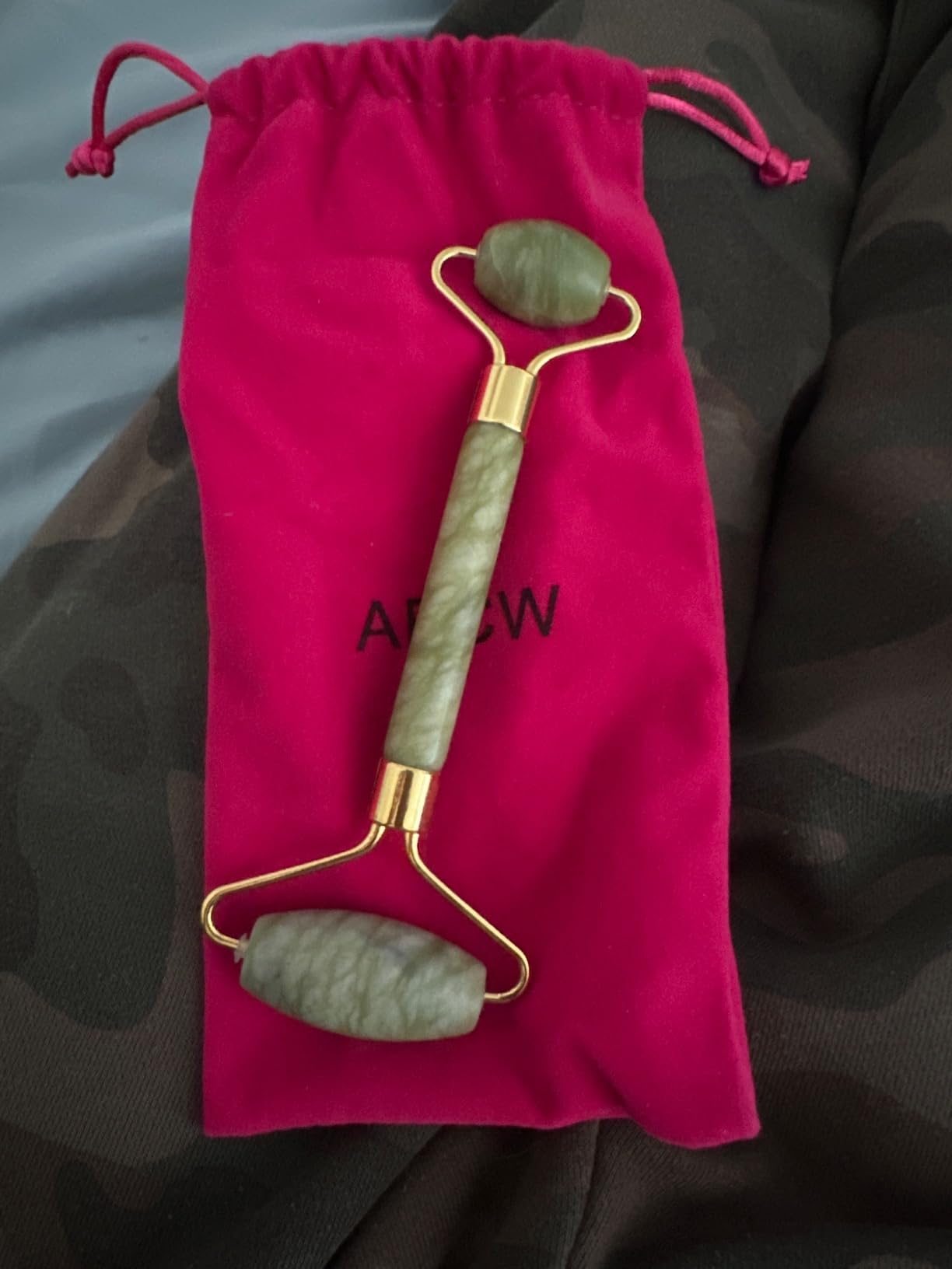 AECW Natural Jade Roller for Face Eyes Tool Jade Facial Roller Noiseless Facial Massage Roller customer photo 2