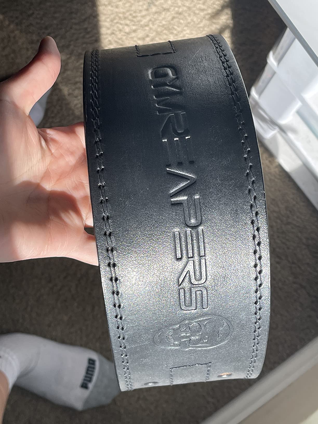 Gymreapers Weightlifting Belt 6MM Genuine Leather - Double Prong Power Belt Heavy Duty 4-Inch Wide - Strong, Stabilizing Back Support For Deadlifts, Squats Powerlifting customer photo 2