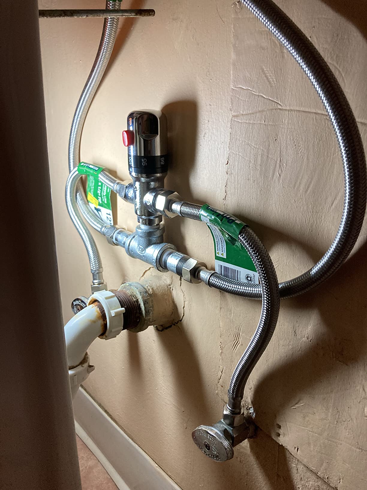 TreMax Thermostatic Mixing Valve, Shower Mixing Valve with NPT Thread US Standard, Temperature Constant Control Valve, Fahrenheit Scale Mark, Solid Brass- Golden customer photo 1