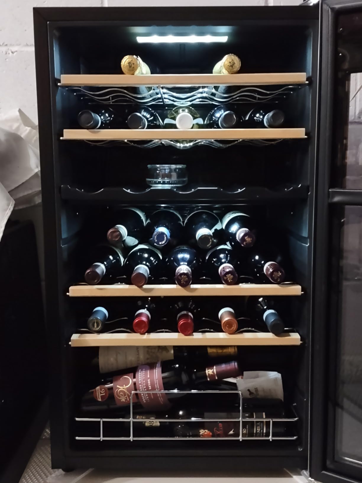 ROVSUN 34 Bottle Wine Cooler Refrigerator, Freestanding Compressor Wine Chiller, Beverage Wine Fridge with Digital Temperature Control & Double-layer Glass Door for Red White Wine, Champagne, Beer customer photo 1