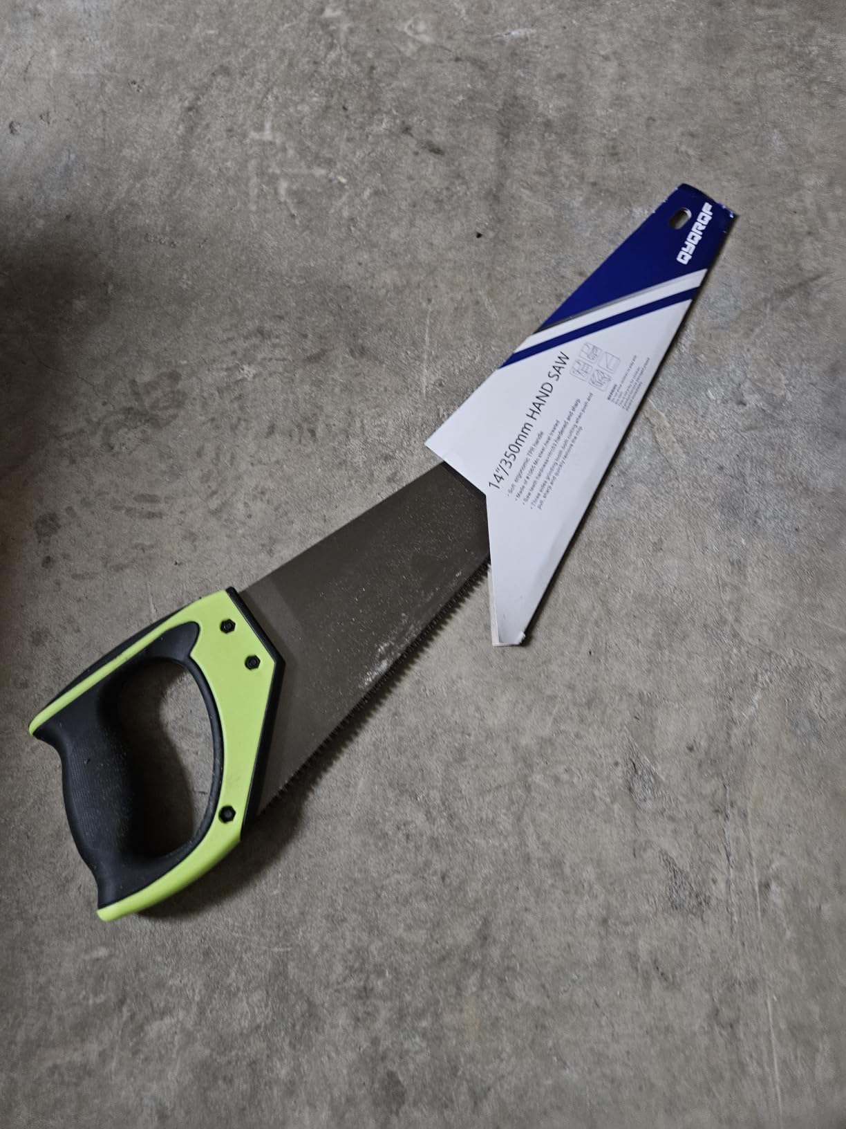 14 in. Pro Hand Saw, 11 TPI Fine-Cut Soft-Grip Hardpoint Handsaw Perfect for Sawing, Trimming, Gardening, Cutting Wood, Drywall, Plastic Pipes, Sharp Blade, Ergonomic Non-Slip Handle (green) customer photo 2