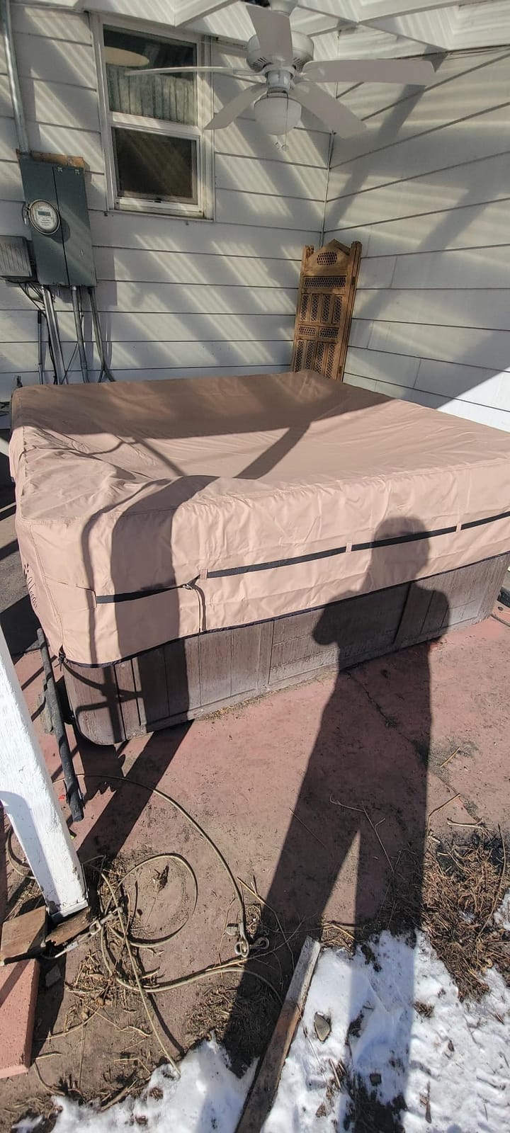 Waterproof Hot Tub Cover -Outdoor Spa Cover Cap(Fit 91''x91 x 20'') customer photo 1