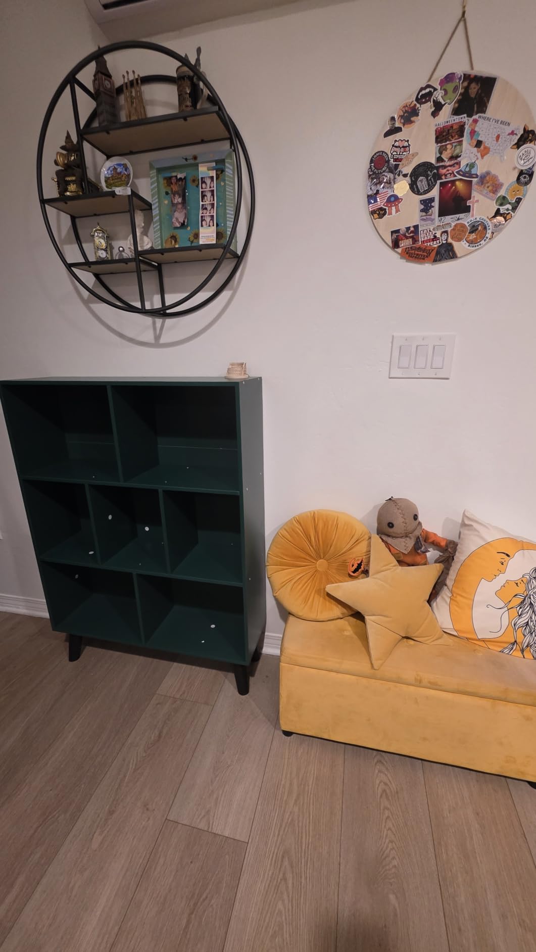 LEYAOYAO Cube Bookshelf, Mid-Century Modern Book Shelf with Legs, Brown customer photo 2