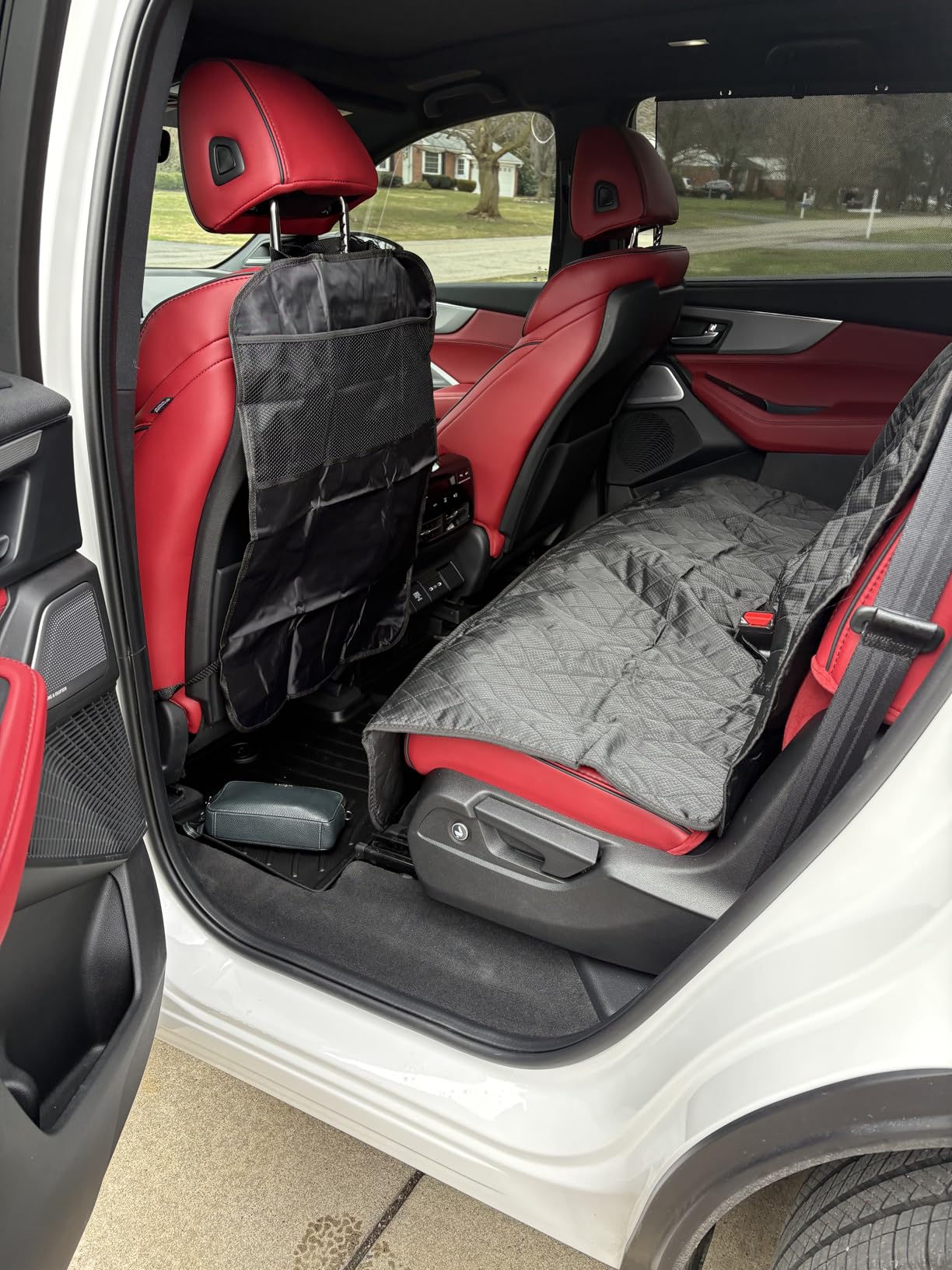 ANOSOSPECIAL Dog Car Seat Cover for Back Seat Cover,Non Stick Fur Rear Seat Protector for Pet,Nonslip Waterproof Durable Universal Fit Interior Backseat Covers for Auto Van SUV customer photo 2