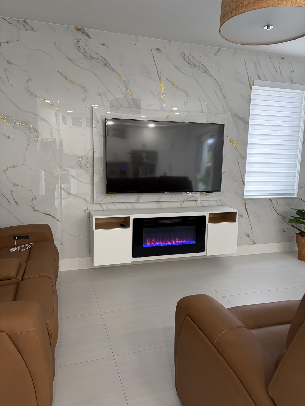 Electactic 36 Inch Electric Fireplace Insert Ultra-Thin - Recessed & Wall-Mounted Fireplace Heater with Thermostat, Adjustable Flame, Remote Control - Linear with Timer, Touch Screen, 750/1500W customer photo 1