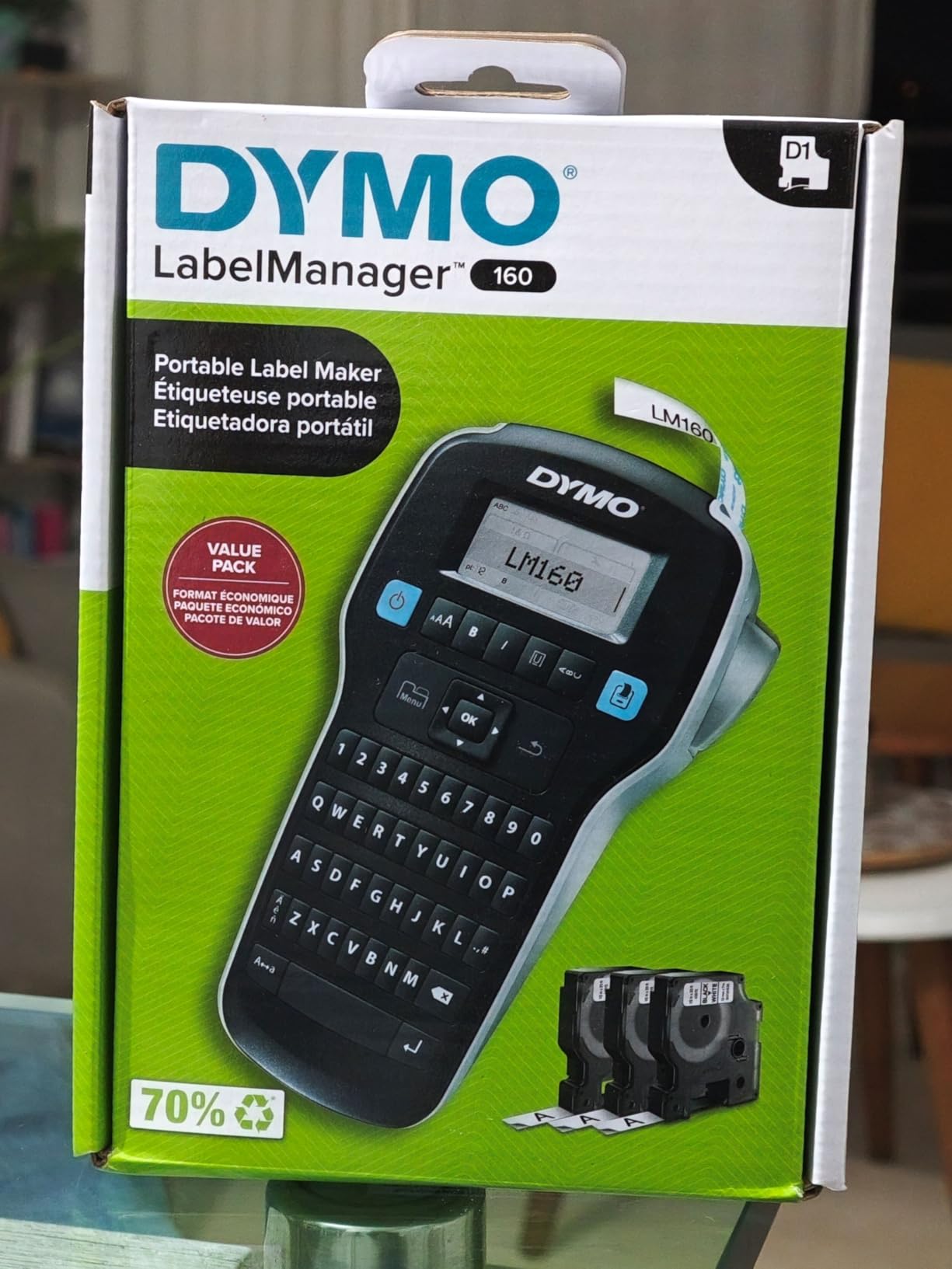 DYMO LabelManager 160 Label Maker Bundle with 3 D1 Label Cassettes, Portable Handheld, QWERTY Keyboard, One-Touch Smart Keys, Large Display, Home & Office Organization customer photo 1
