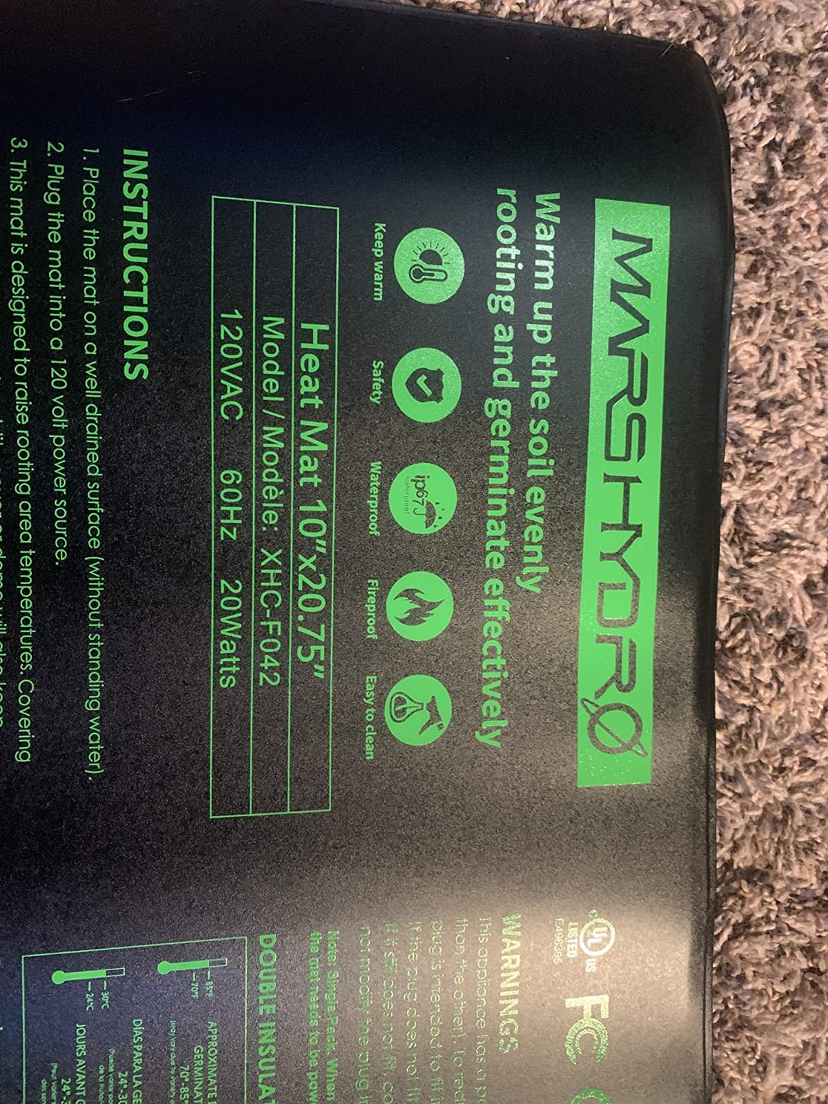 MARS HYDRO 10''x 20.75'' Seedling Heat Mat with Thermostat Combo Set，Heating Pad for for Germination, Indoor Gardening, Greenhouse customer photo 2