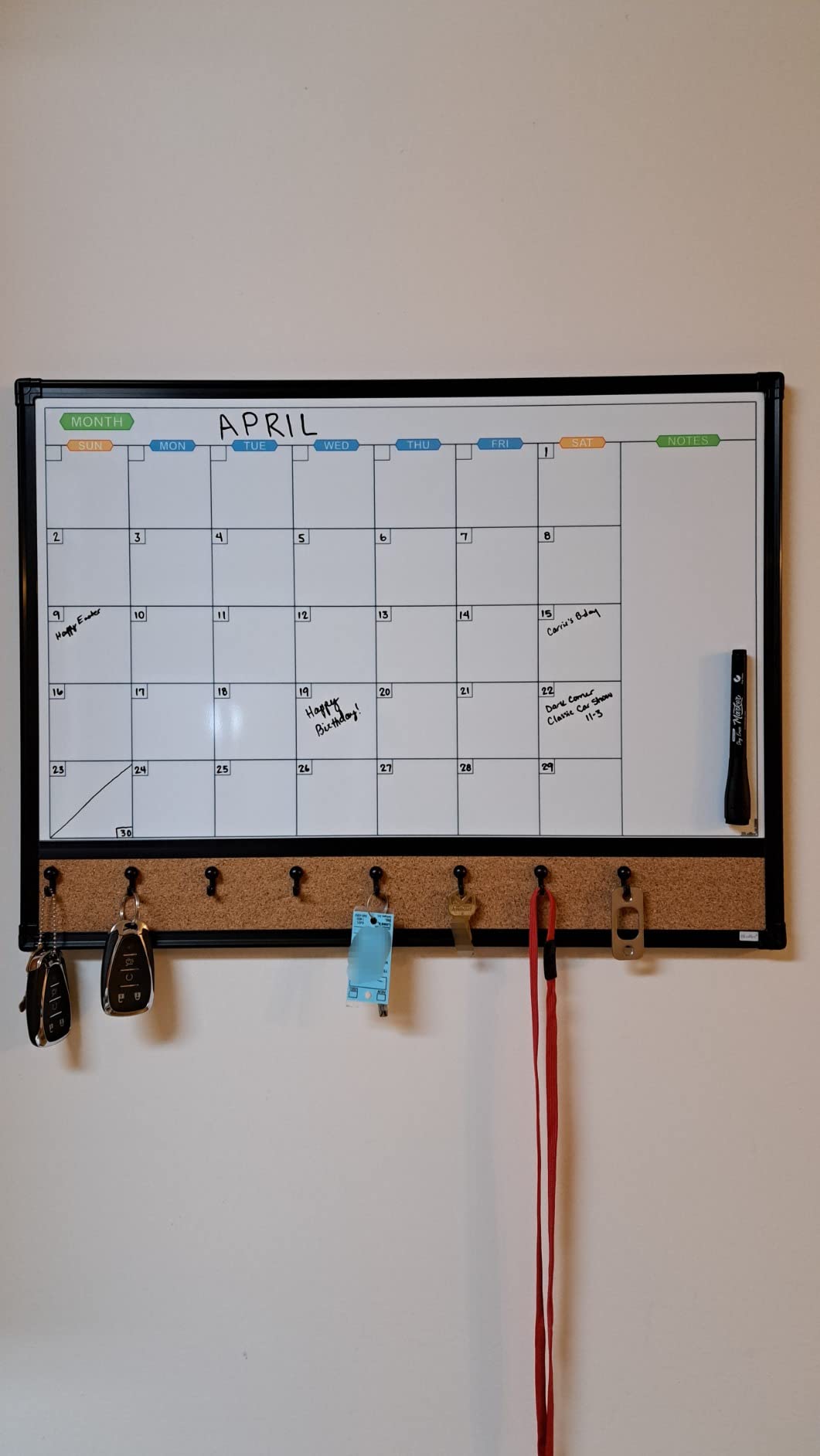 JILoffice Magnetic Dry Erase Calendar Whiteboard, 24