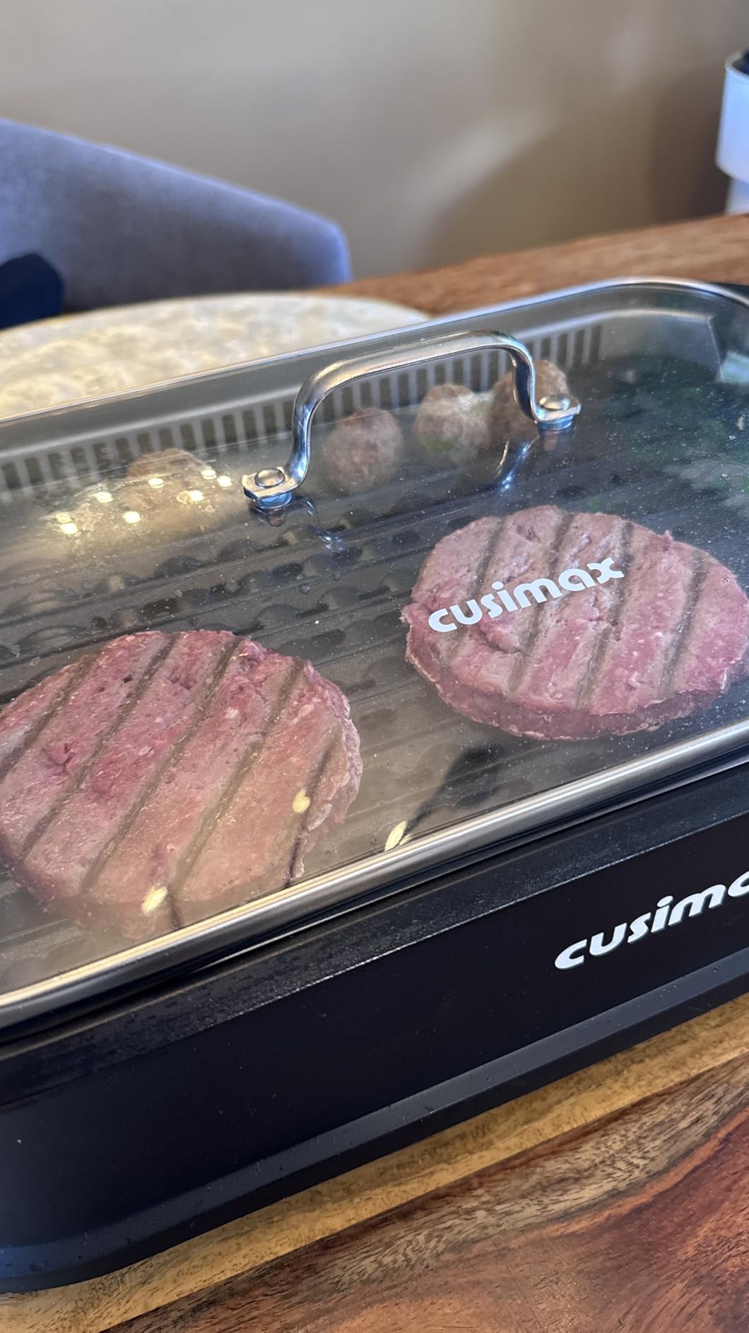 Smokeless Grill Indoor, CUSIMAX Electric Grill, 1500W Indoor Grill, Black customer photo 1