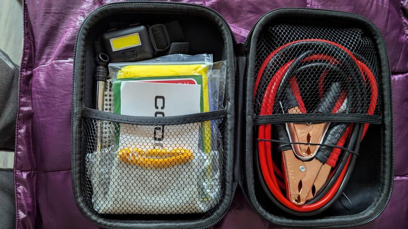 Car Emergency Kit with Battery Jumper Cables, Black customer photo 2