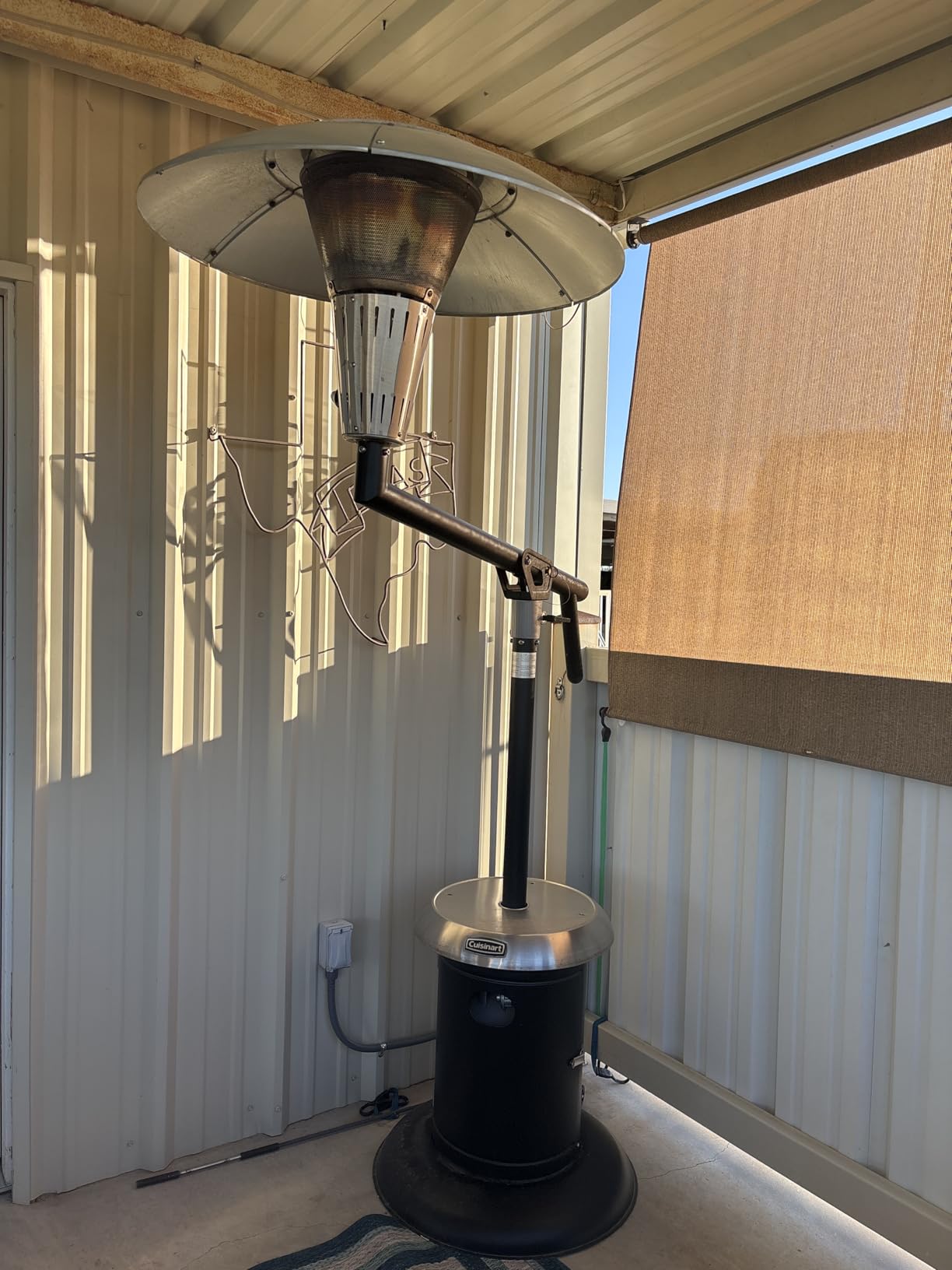 Cuisinart Perfect Position Propane Patio Heater, 38,200 BTU Powerful Directional Stainless Steel Outdoor Heater with Hidden Tank and Drink Table, Swivel Arm and Reflective Heat Shield customer photo 2