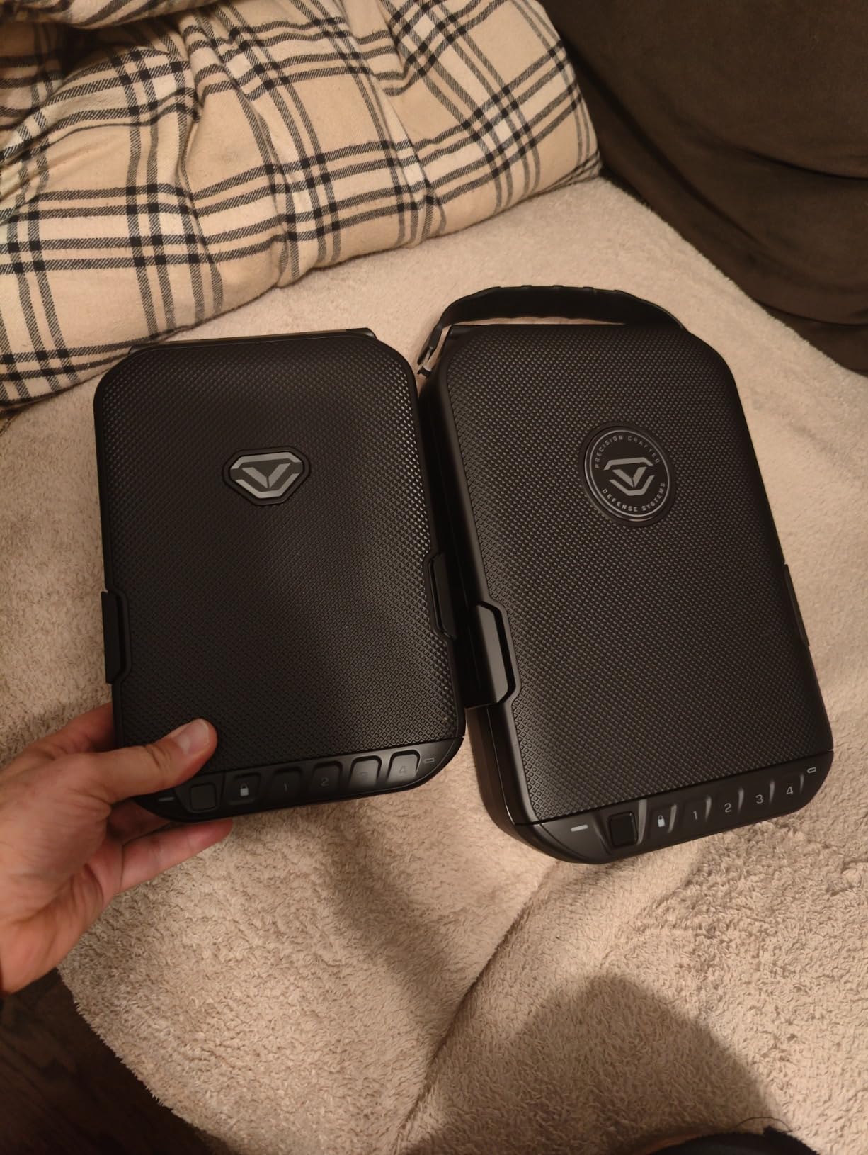 VAULTEK LifePod 20 Full-Size Biometric Lockable Weatherproof Case with Built-in Lock, Steel Security Cable, & TSA Handgun Case or Car Safe, Portable Travel Pistol Safe/Covert Black/Biometric customer photo 1