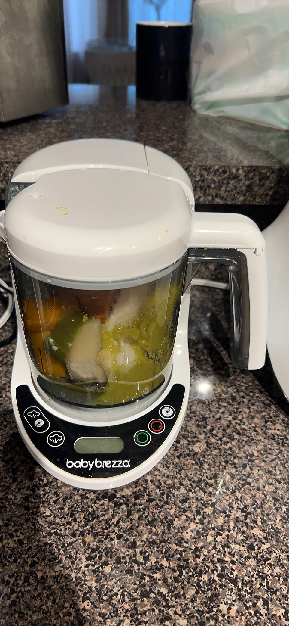 Baby Brezza One Step Baby Food Maker Deluxe - Steam + Blend Organic Food | Dishwasher Safe with Auto Shut Off - Cooker + Puree Maker for Infants + Toddlers Baby Food, Includes 3 Funnels + 3 Pouches customer photo 2