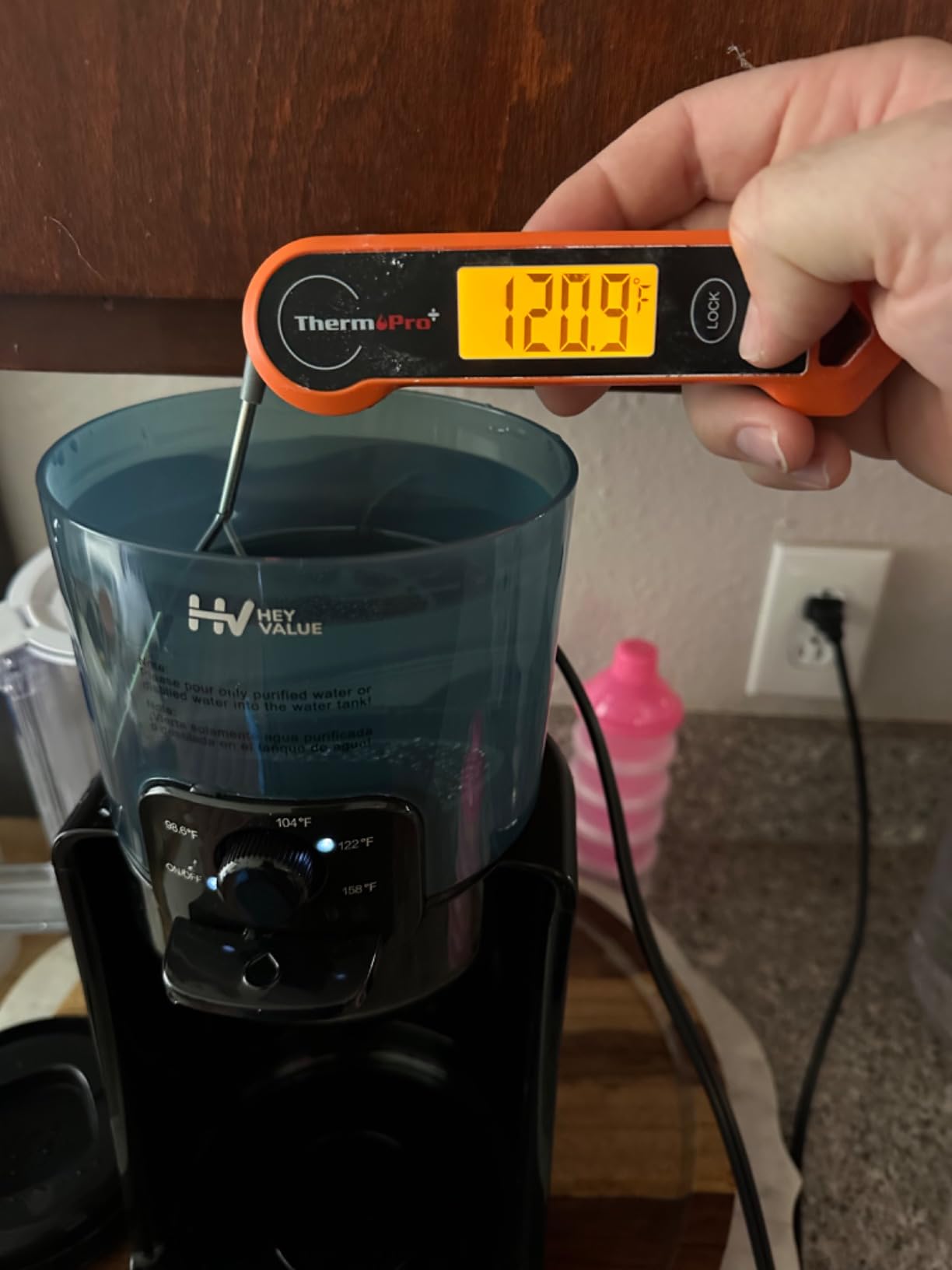 HEYVALUE Water Warmer for Baby Formula with Night Light,Bottle Warmer,Black customer photo 2