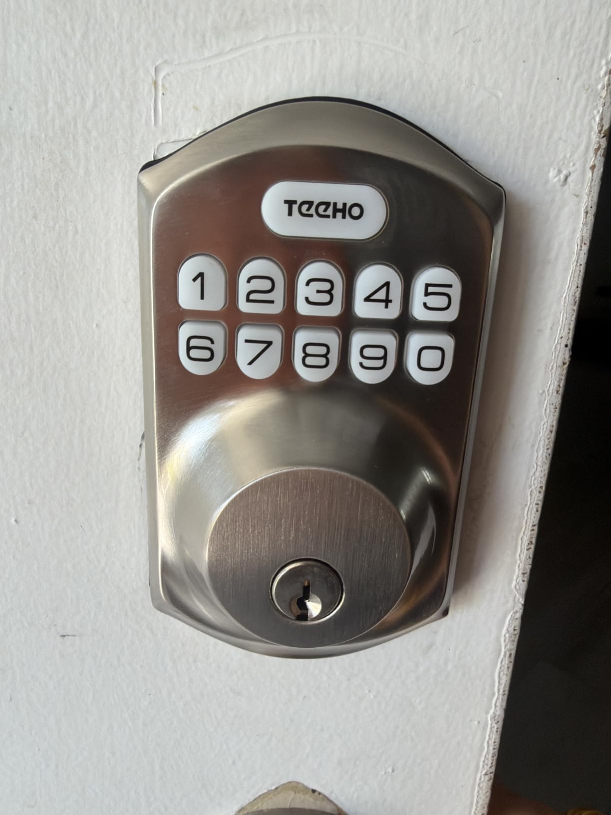 TEEHO TE001 Keyless Entry Deadbolt with Keypad for Front Door, Satin Nickel customer photo 2