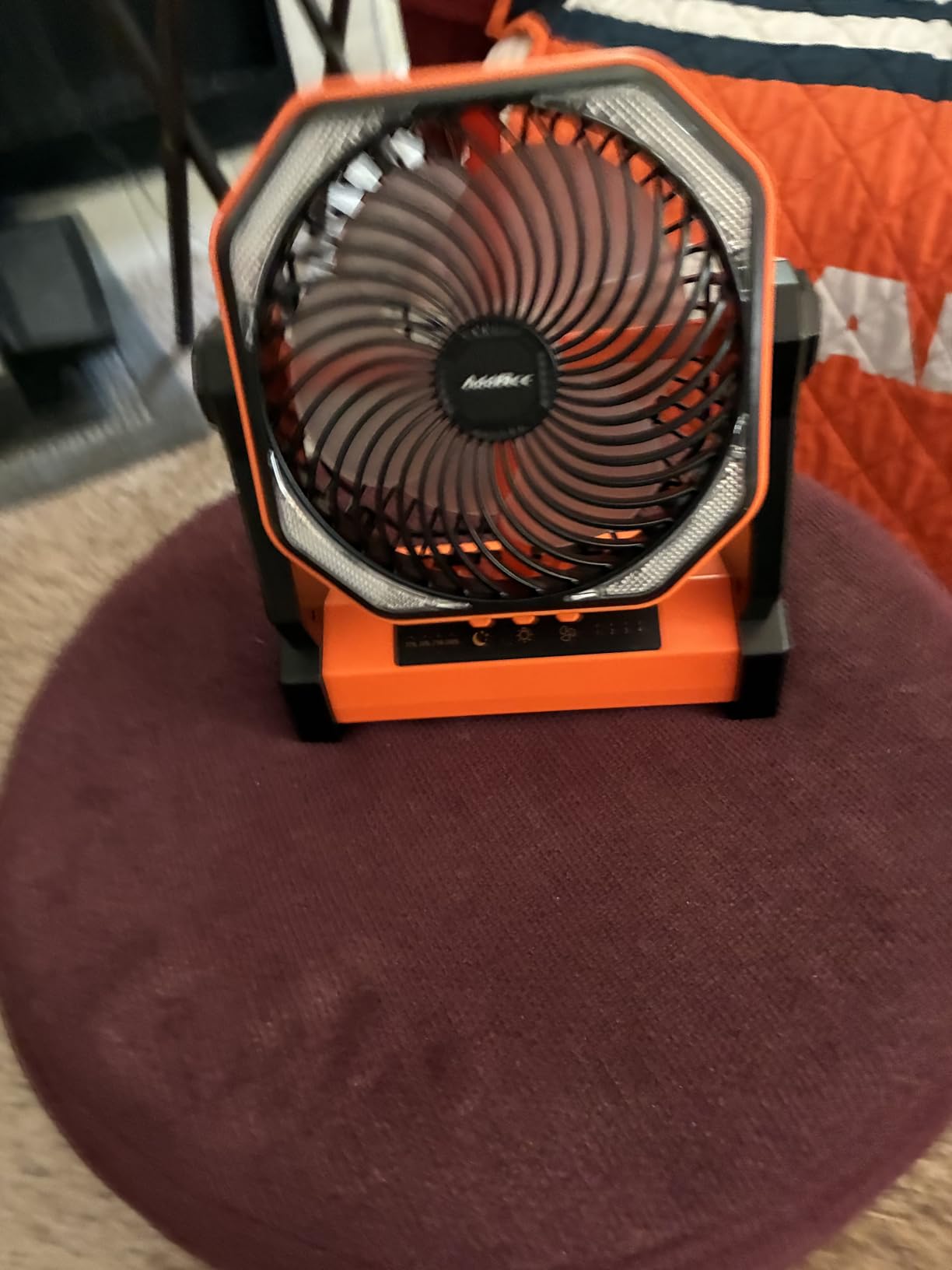 20000mAh Battery Powered Camping Fan, 58Hrs Rechargeable Portable Fan, 400LM Light, 360° Hook, Whisper Quiet Battery Operated Fan for Outdoor Car Travel Gear Essentials Power Outages Co-brand AMACOOL customer photo 1
