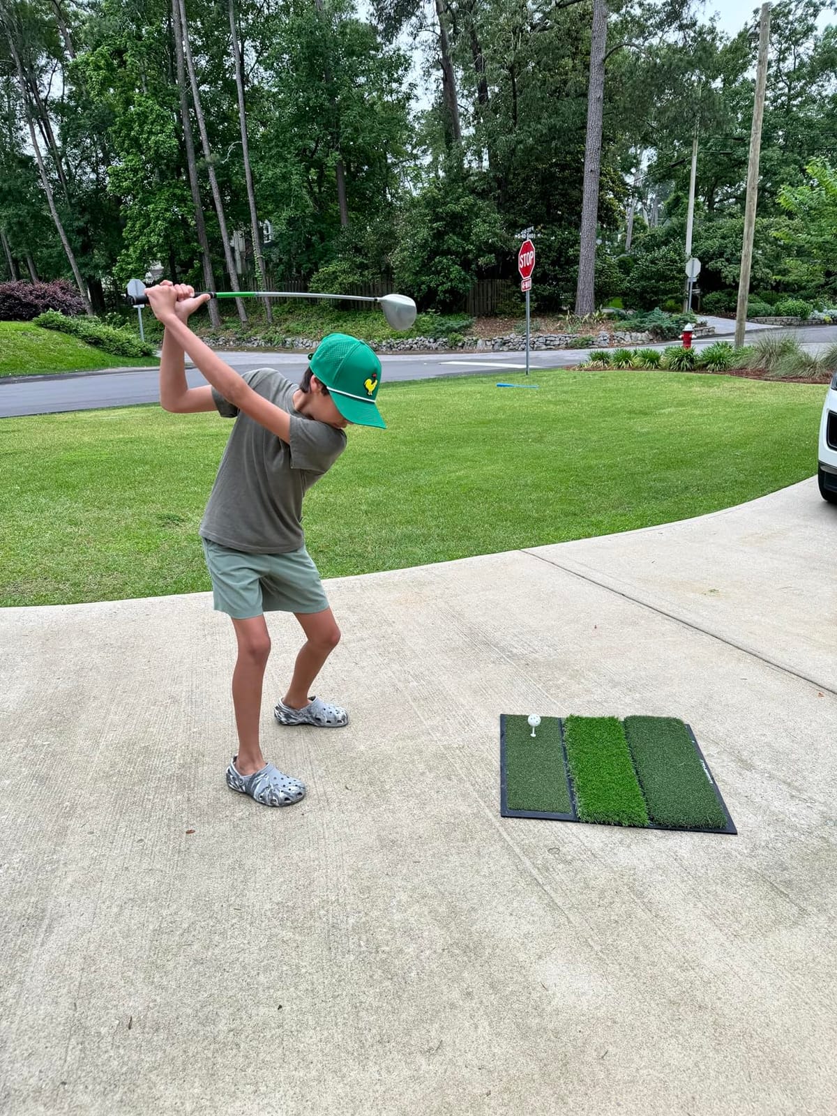 CHAMPKEY Professional Tri-Turf Golf Hitting Mat | Heavy Duty Rubber Backing Practice Mat Ideal for Indoor and Outdoor Training customer photo 1