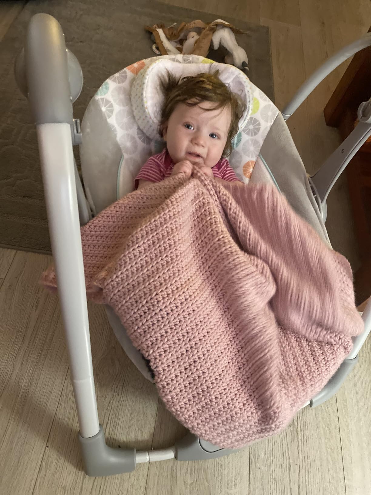 Ingenuity ConvertMe 2-in-1 Compact Portable Automatic Baby Swing & Infant Seat, Battery-Saving Vibrations, Nature Sounds, 0-9 Months 6-20 lbs (Swell) customer photo 2