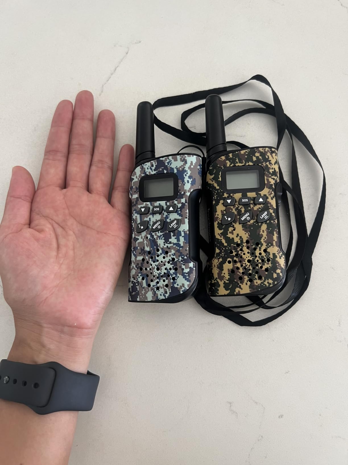 Inspireyes Kids Walkie Talkies, Rechargeable 3 Pack Long Range 2-Way Radios customer photo 1
