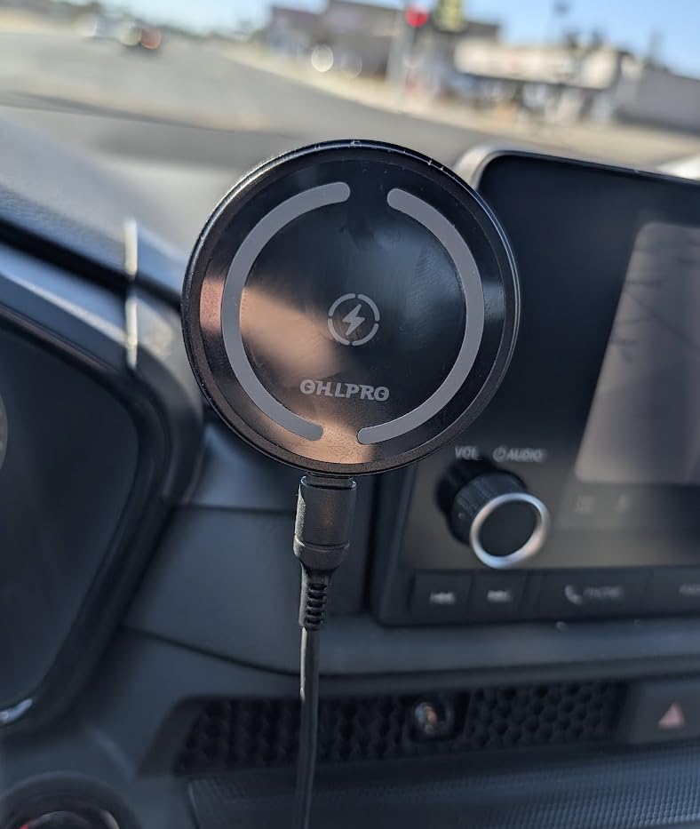 OHLPRO for MagSafe Car Mount Charger iPhone 15W Wireless Car Charger customer photo 1