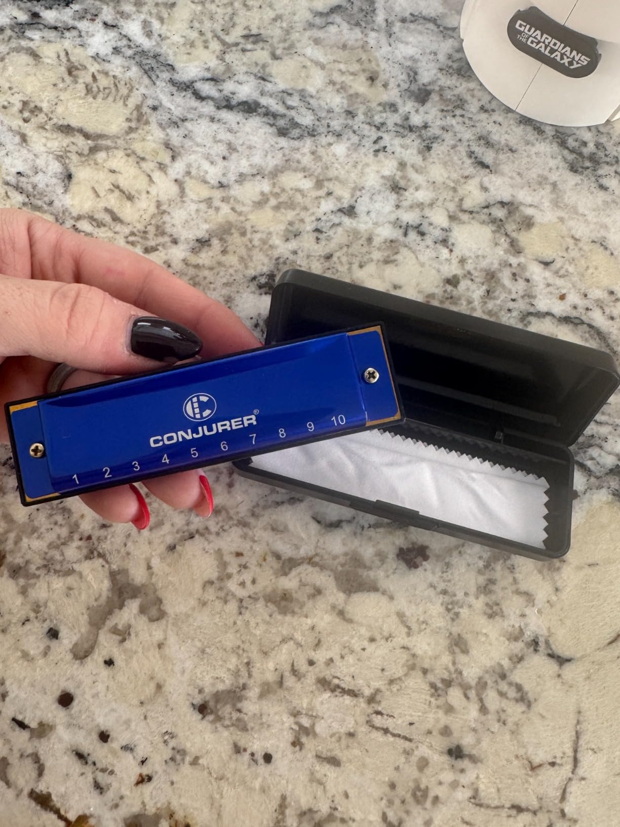 CONJURER 10 Hole C Key Diatonic Blues Harmonica, Metal Mouth Organ Red customer photo 1