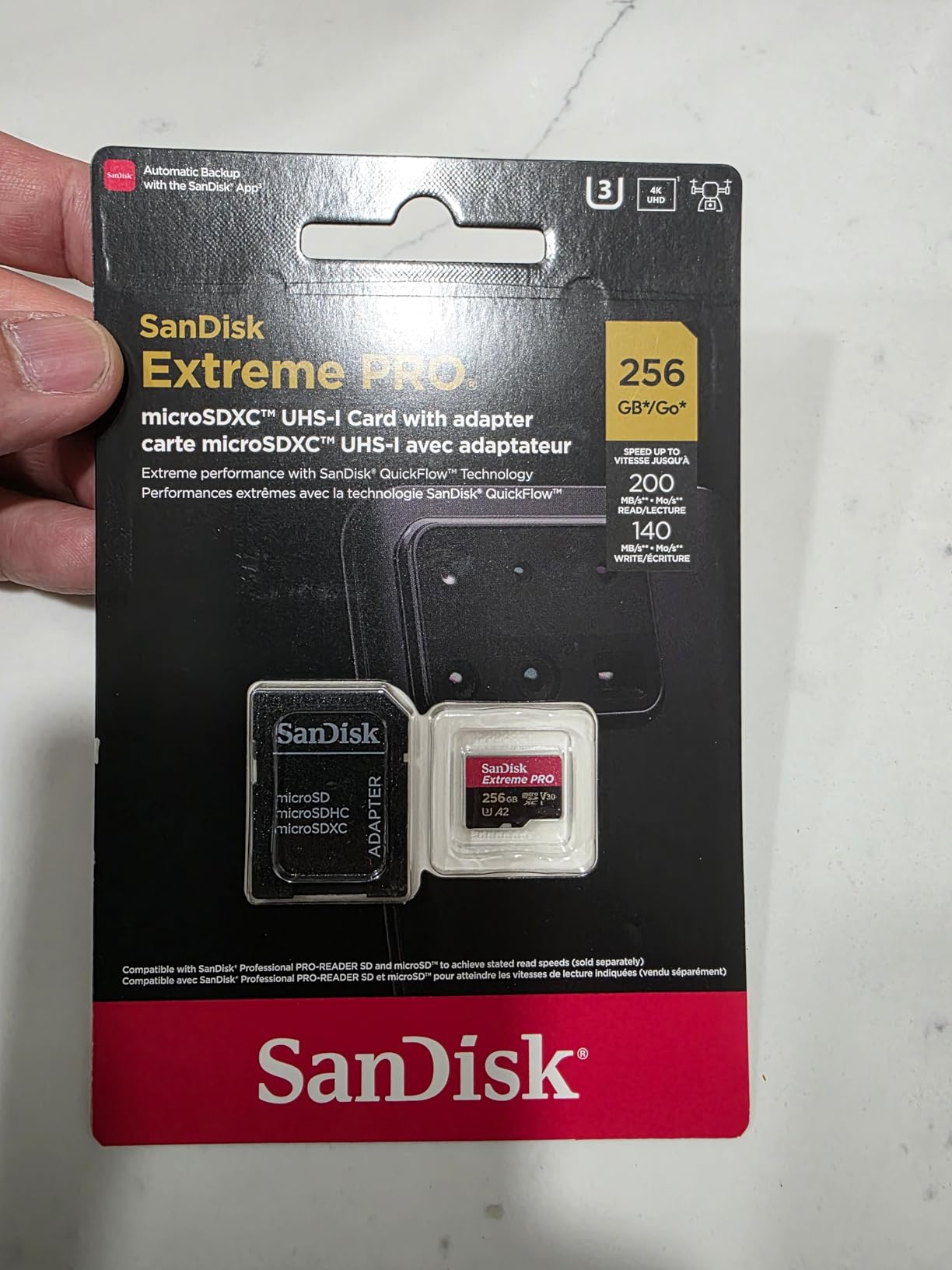 SanDisk Extreme PRO 256 GB Class 3/UHS-I (U3) V30 microSDXC customer photo 2