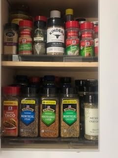 Oizeir 3-Tier Expandable Spice Rack Organizer for Cabinet, White/Grey customer photo 1
