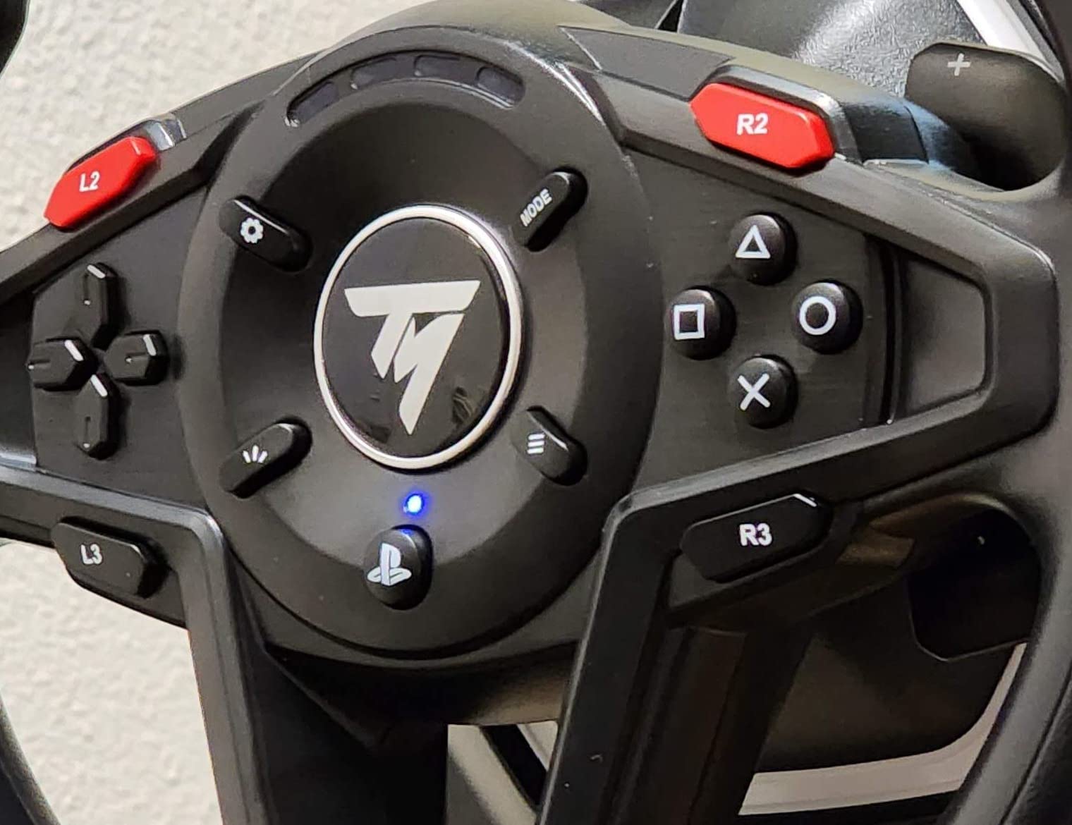 Thrustmaster T128 P Force Feedback Racing Wheel & Pedal Set - PS5 & PC | For entry-level Simracing, Officially licensed by PlayStation, Mag-Shift paddle shifters, Hybrid drive, easily mountable customer photo 1