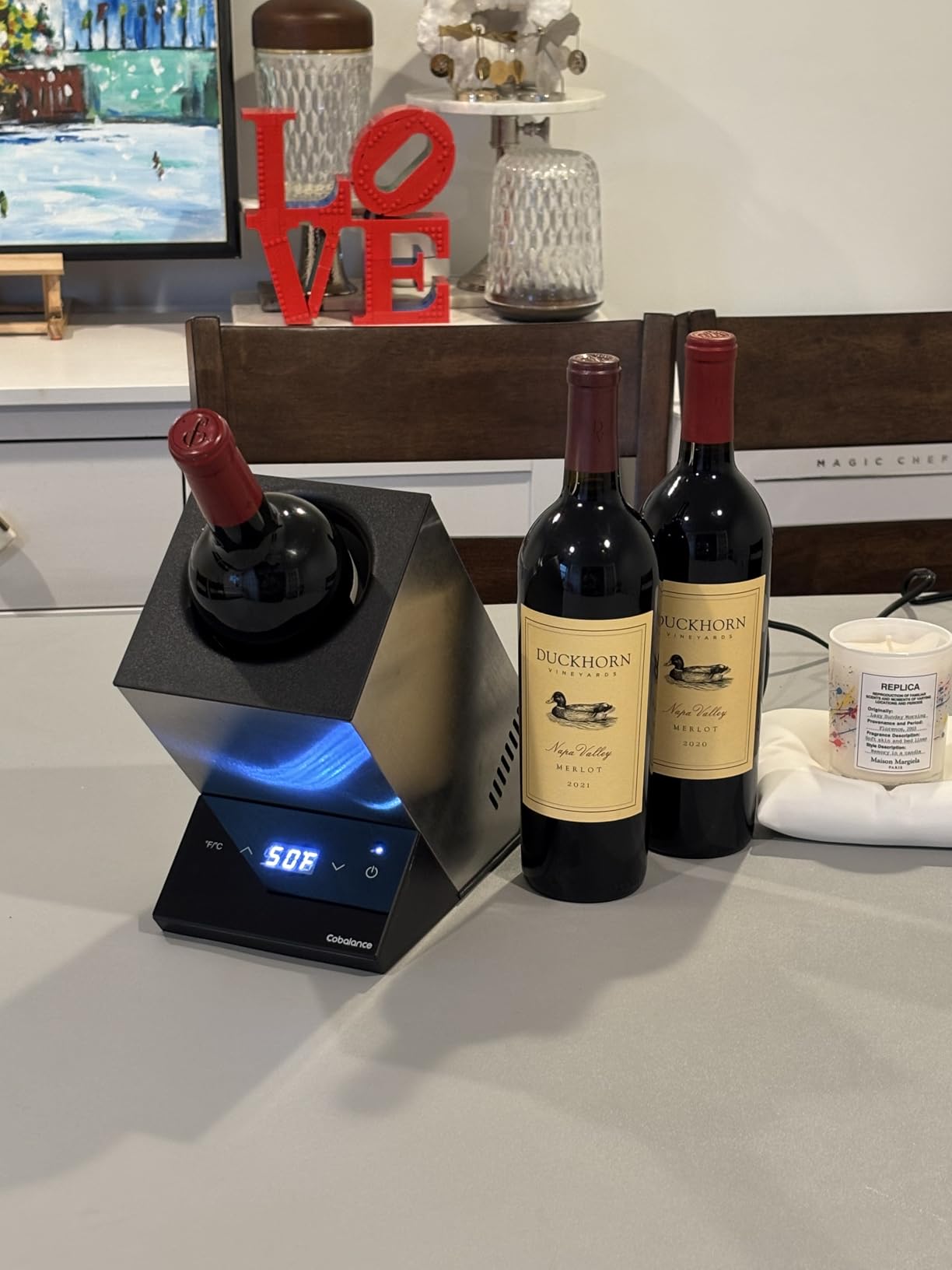 Cobalance Wine Chiller Electric,Single Bottle Cooler for 750ml Wine or Some Champagne,Portable Coolers Keep Cold Up to 24h,Personalized Chillers at Party,Gift for Wine Lover customer photo 2